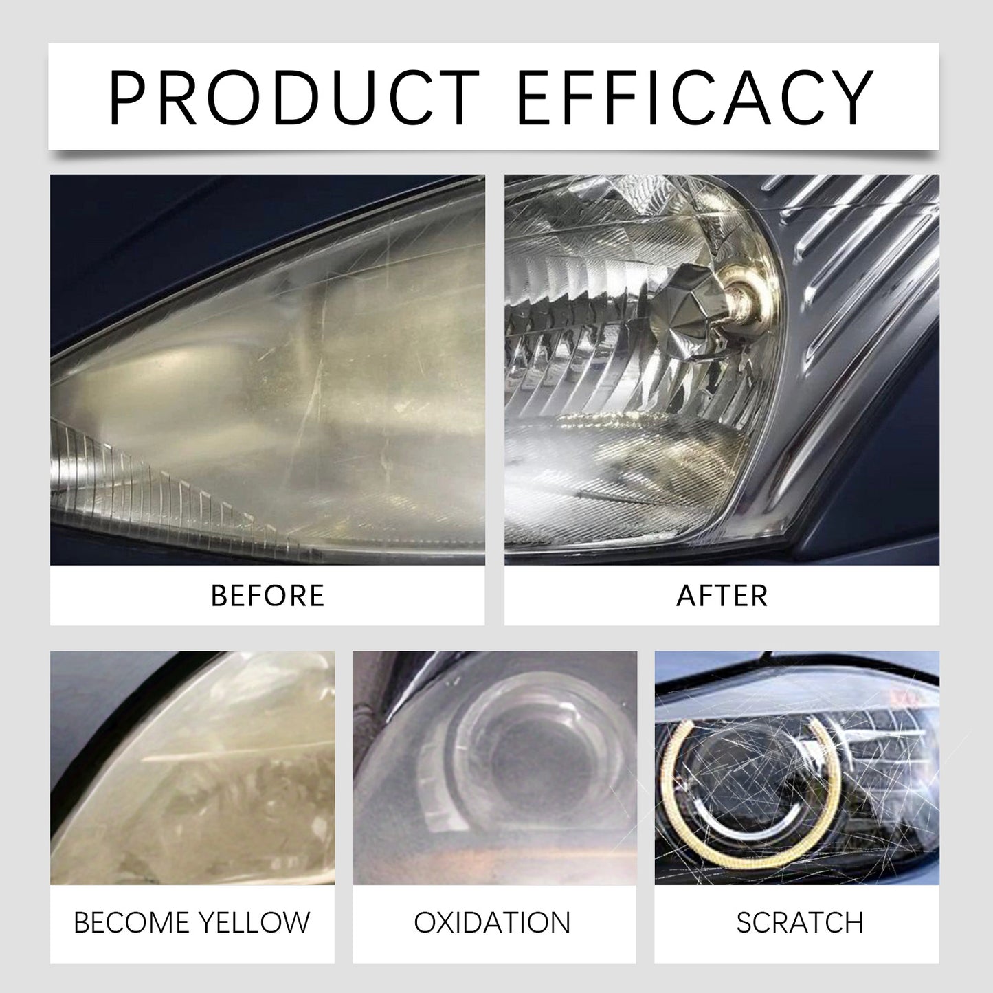 Homonth Car Headlight Restoration Polishing Kit Refurbished Coating Maintenance Brightening Lighting Care Kit