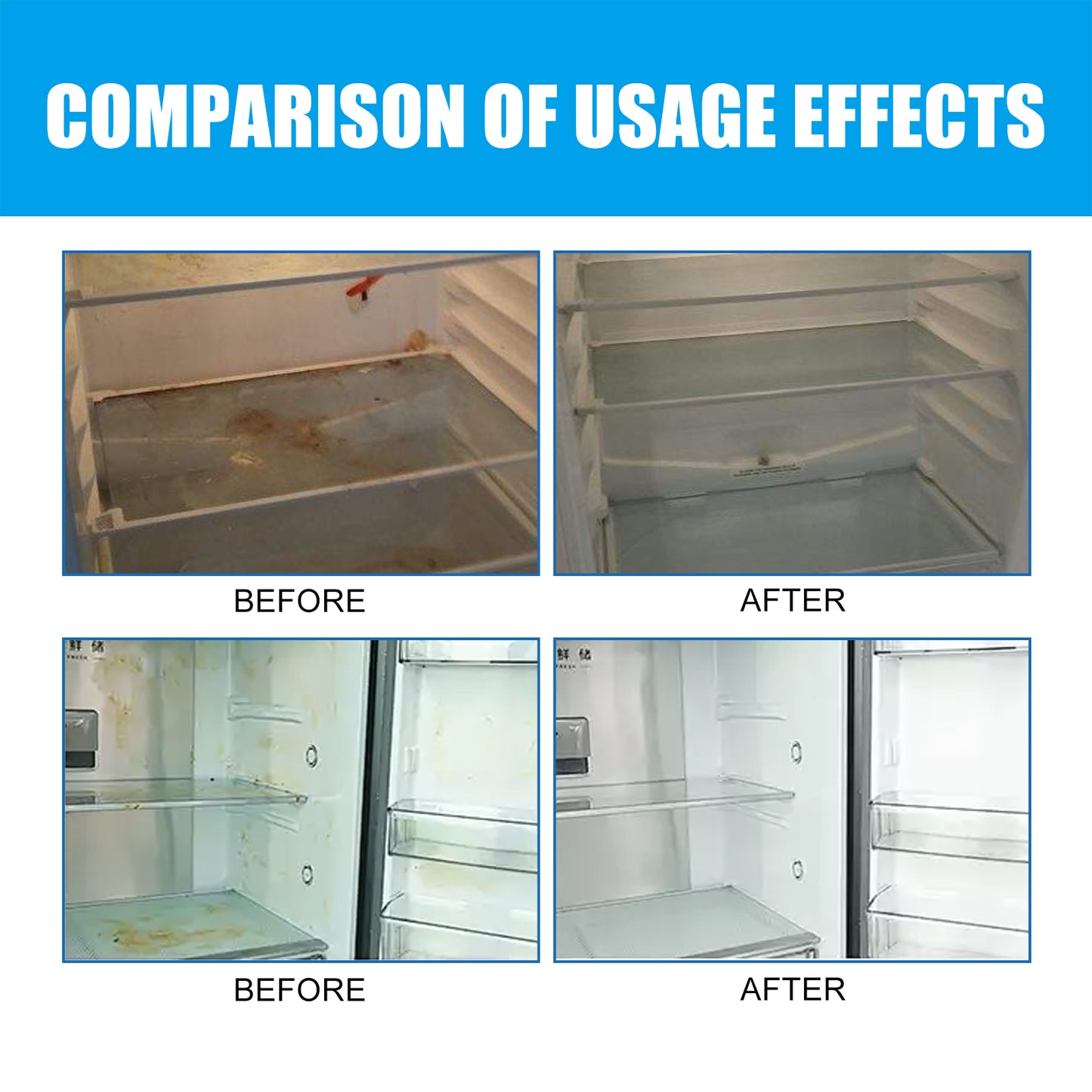 Jakehoe Refrigerator Cleaning Tablets Refrigerator Freezer Deep Cleaning Descaling Stain Removal Odor Removal Effervescent Tablets