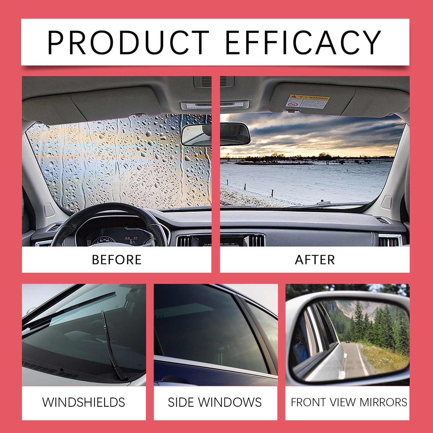 Homonth Car Windshield Cleaner Windshield Refurbishment Decontamination Cleaning Oil Film Cleaner