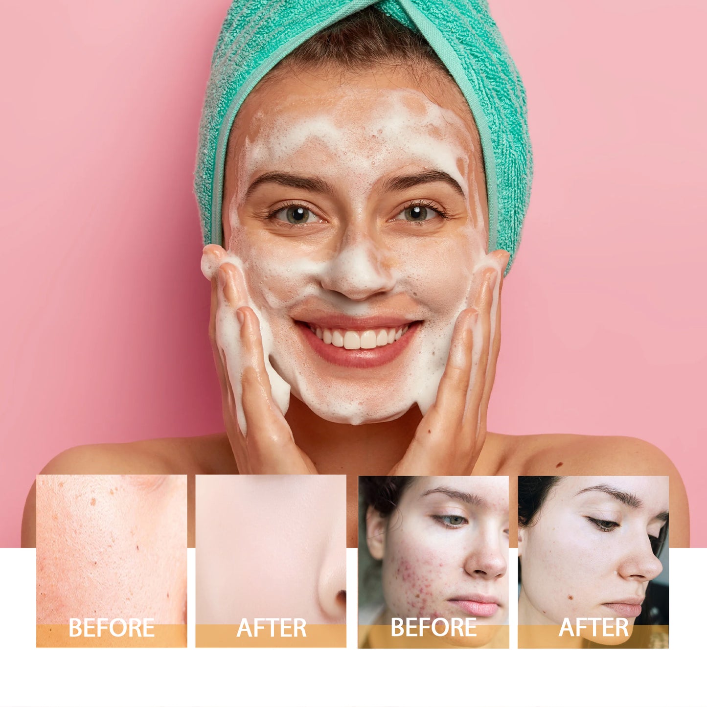 Hoygi Turmeric Facial Cleanser Deep cleansing facial skin, fading acne marks, moisturizing, brightening, and beautifying skin