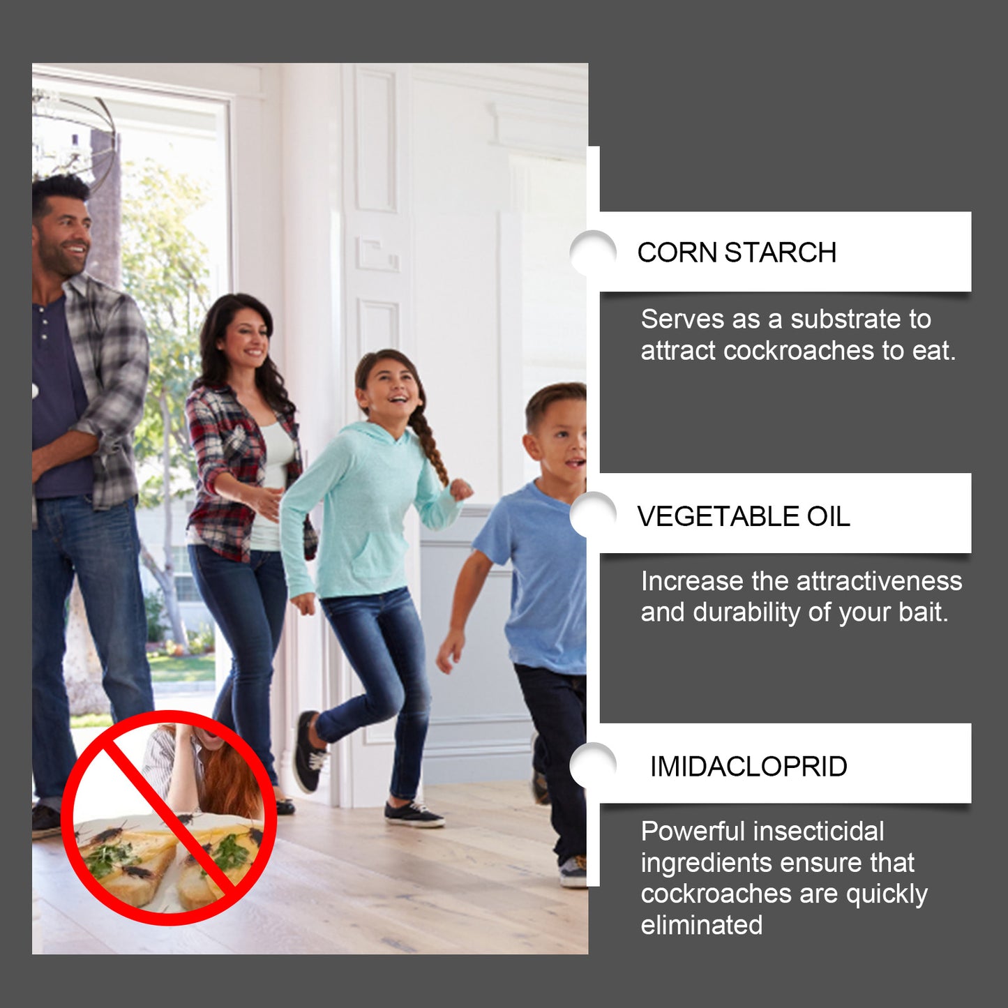 Jue Fish Cockroach Bait Station Living Room Kitchen Bedroom Cockroach Killer and Repellent Household Indoor Cockroach Bait Agent