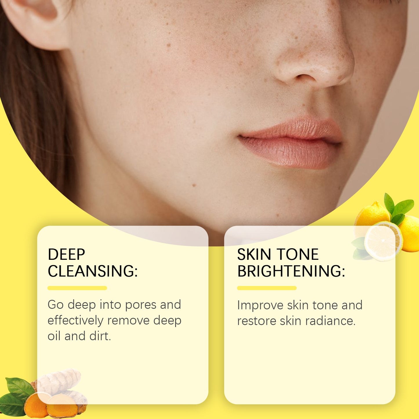 Hoygi Turmeric Cleansing and Exfoliating Pads Gentle Cleansing Brightening Skin Care Moisturizing Facial Skin Cleansing Pad