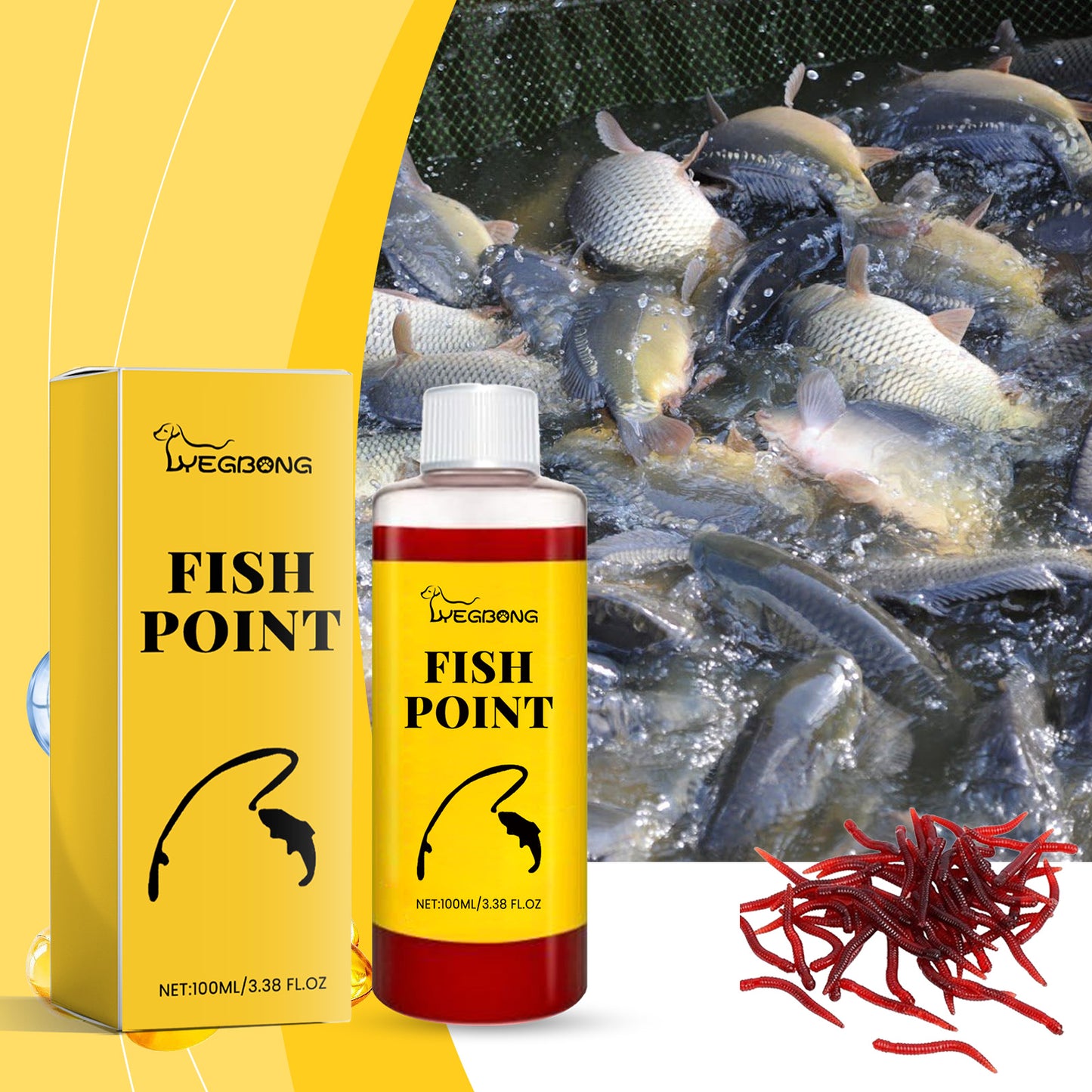 Yegbong Red Worm Fish Bait Agent Fish Bait Fish Feed Nutrient Agent Fishing Wild Fishing Fish Attractant Fish Lure Agent