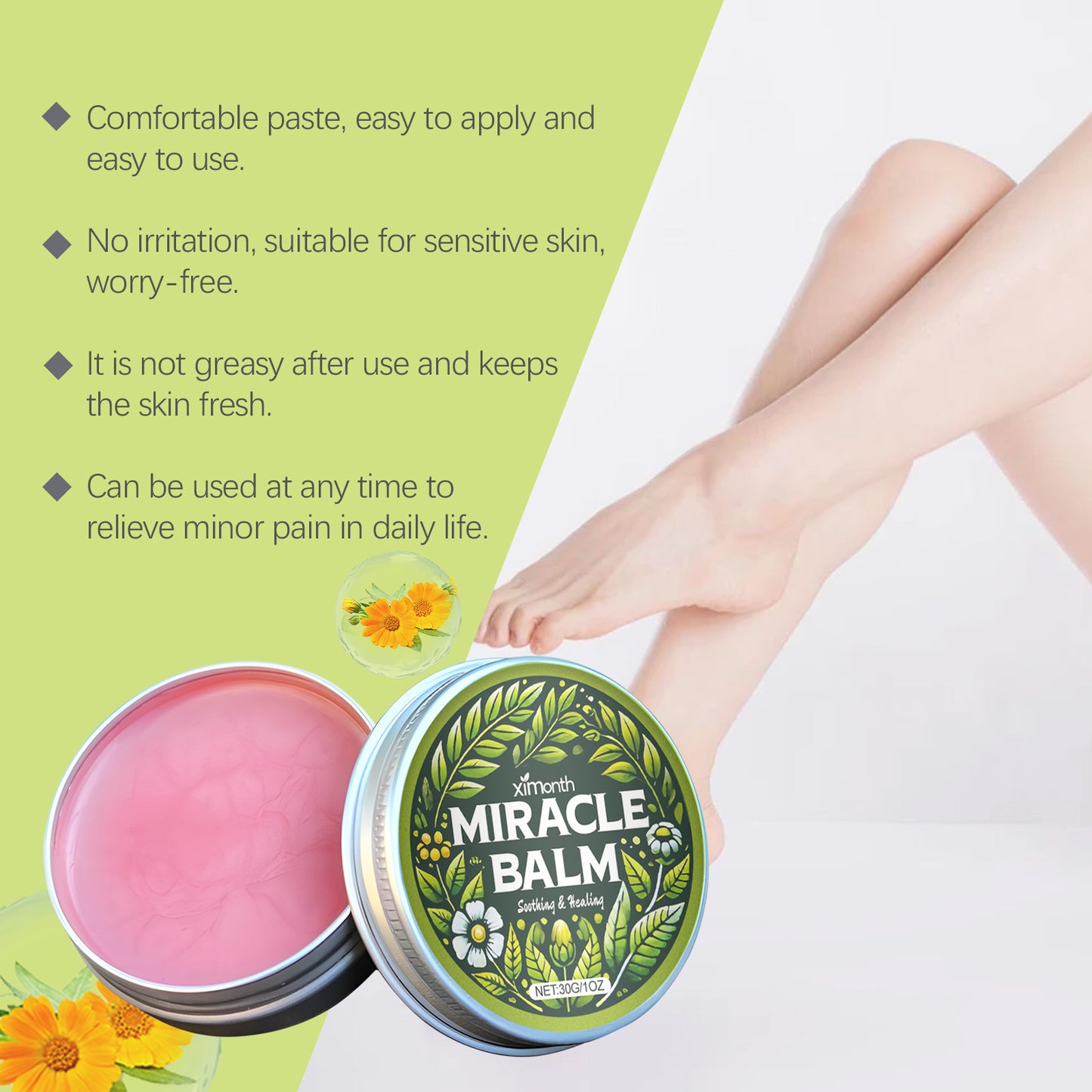 Ximonth Leg Care Cream Gentle Care Relief Leg Discomfort Massage Daily External Use Care Cream