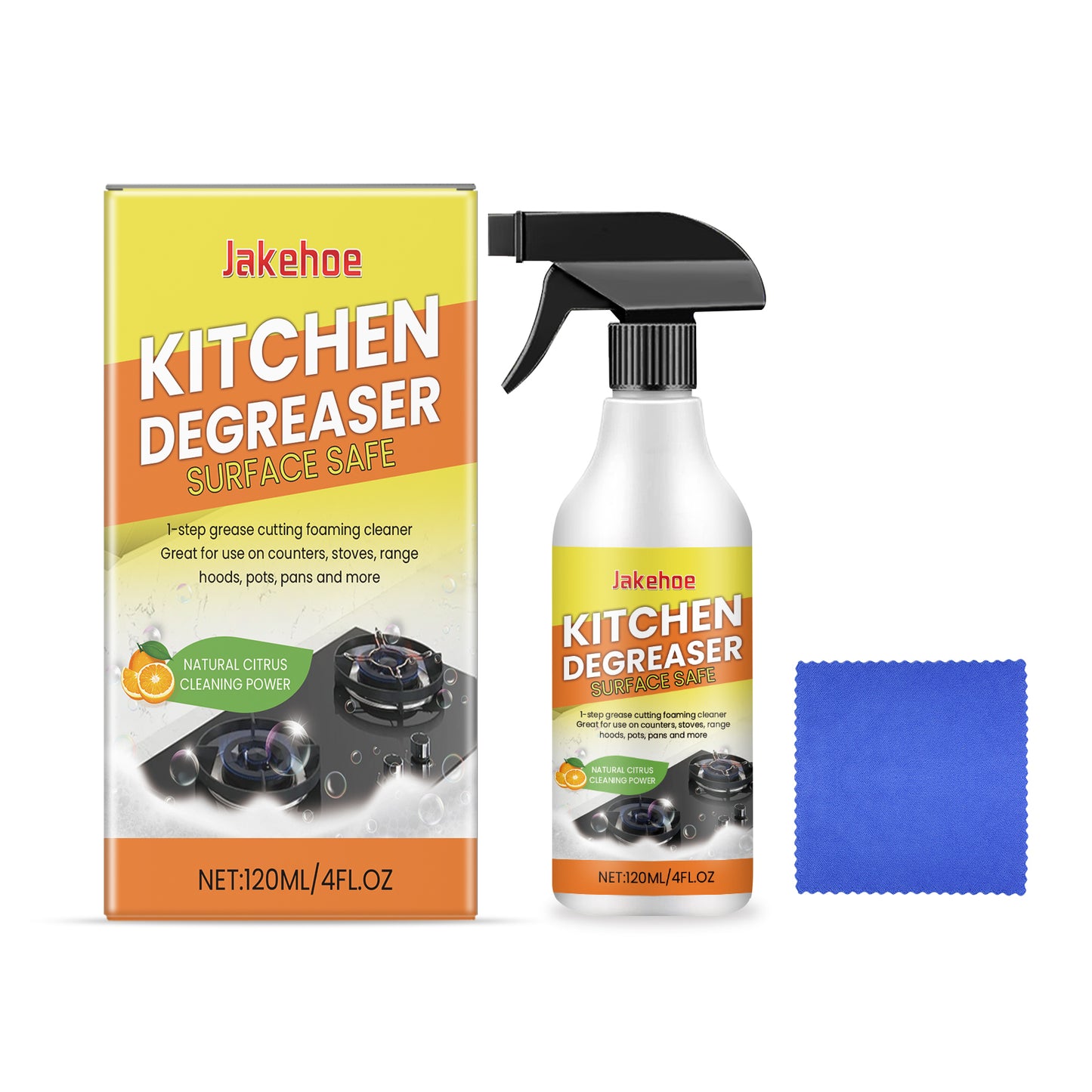 Jakehoe Kitchen Heavy Oil Stain Foam Cleaner Household Heavy Grease Stain Remover for Kitchenware and Home Appliances