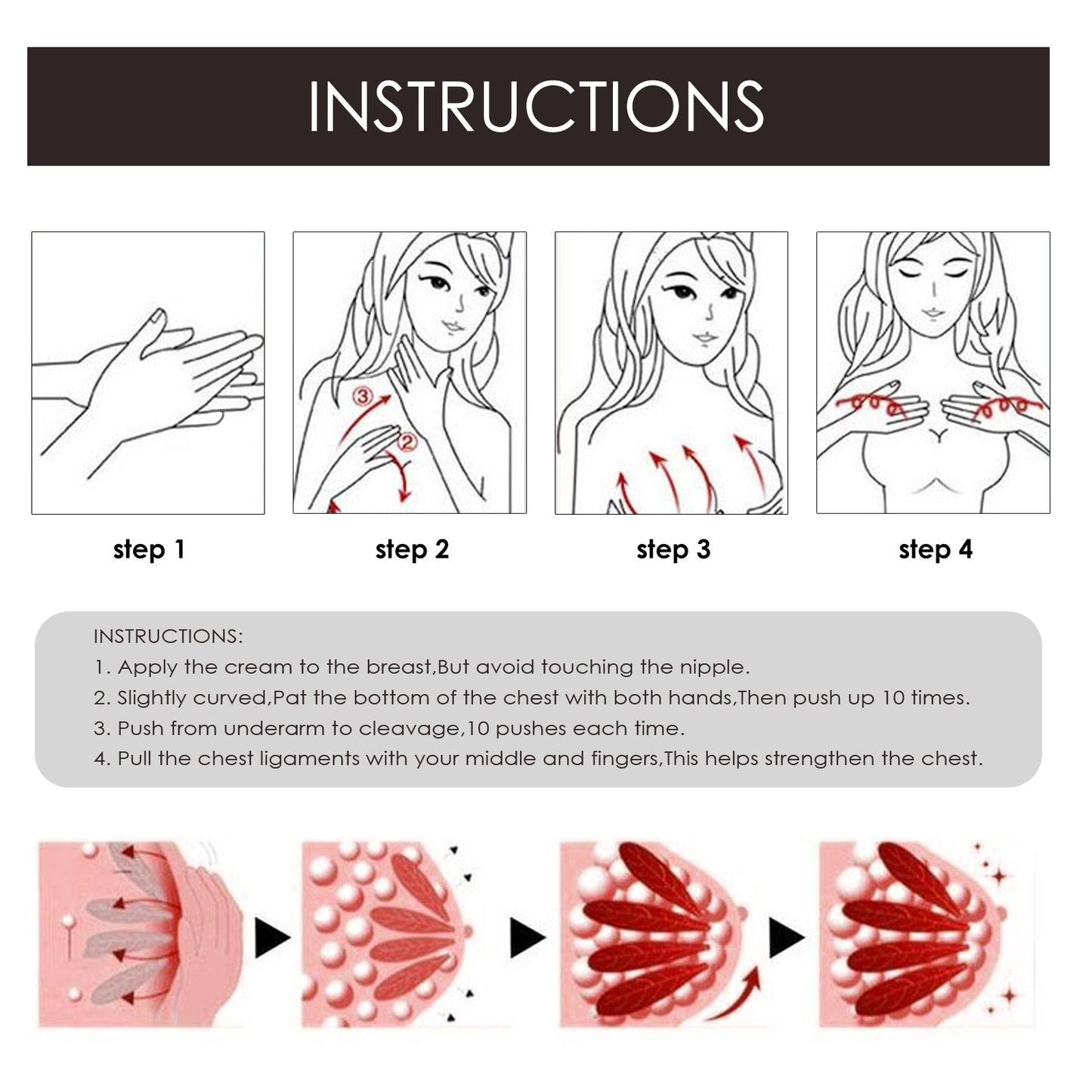 South Moon Breast Essential Oil（10ml） Fengyun Breast Enhancement Firming and Lifting Essential Oil for Plump and Tight Breasts