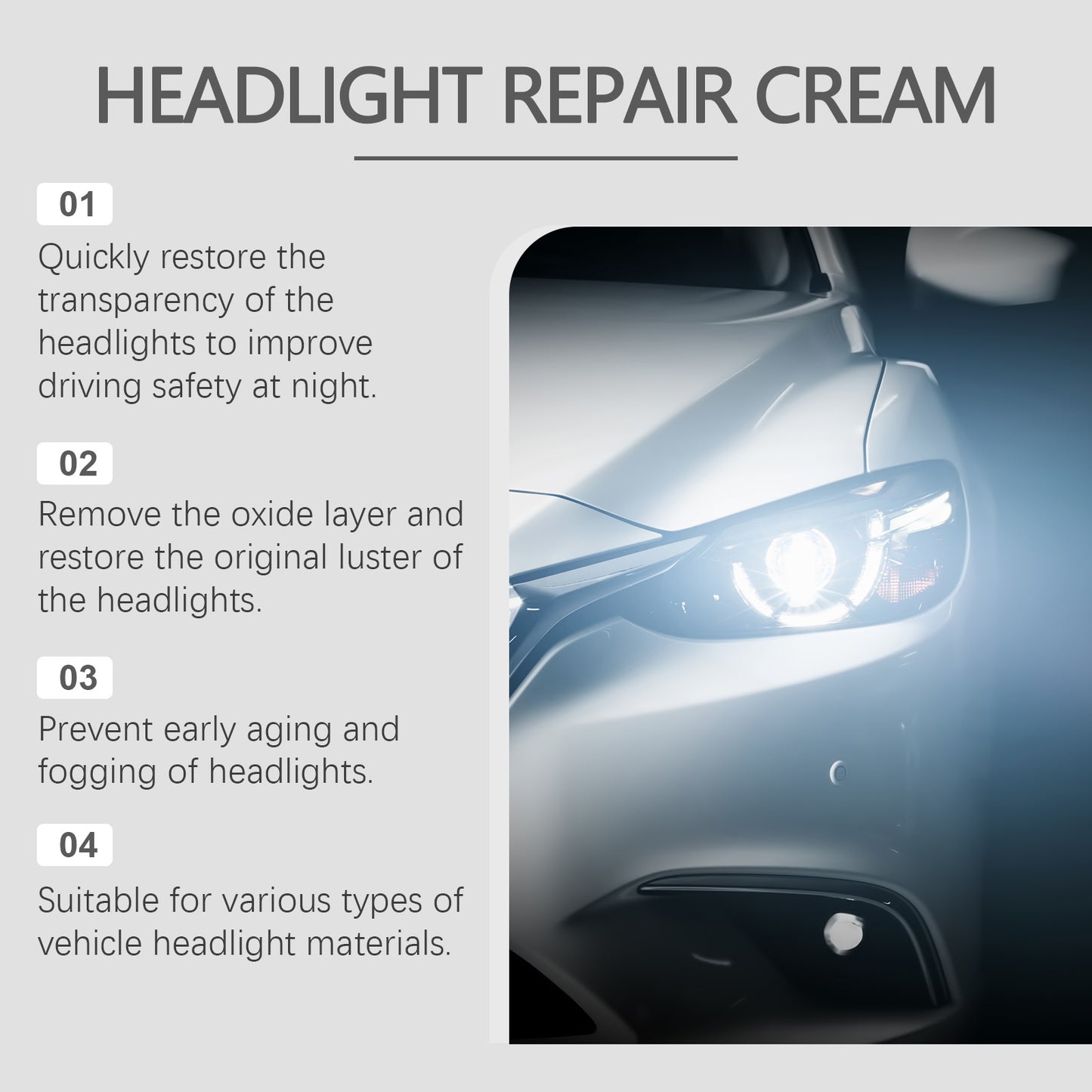 Homonth Car Headlight Restoration Polishing Kit Refurbished Coating Maintenance Brightening Lighting Care Kit