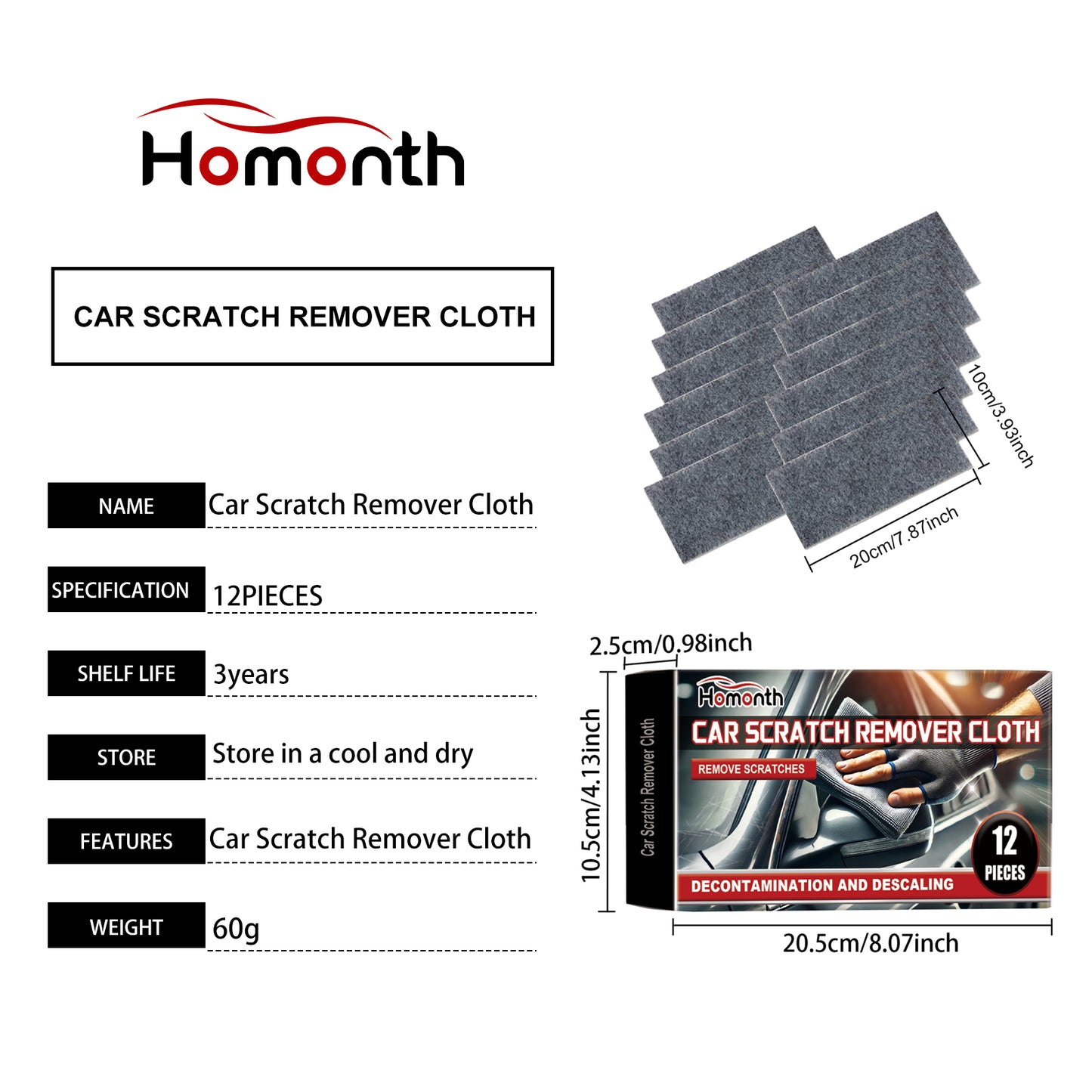 Homonth Car Nano Scratch Polishing Cloth Car Scratch Repair Cloth Quick Scratch Repair Convenient Cloth