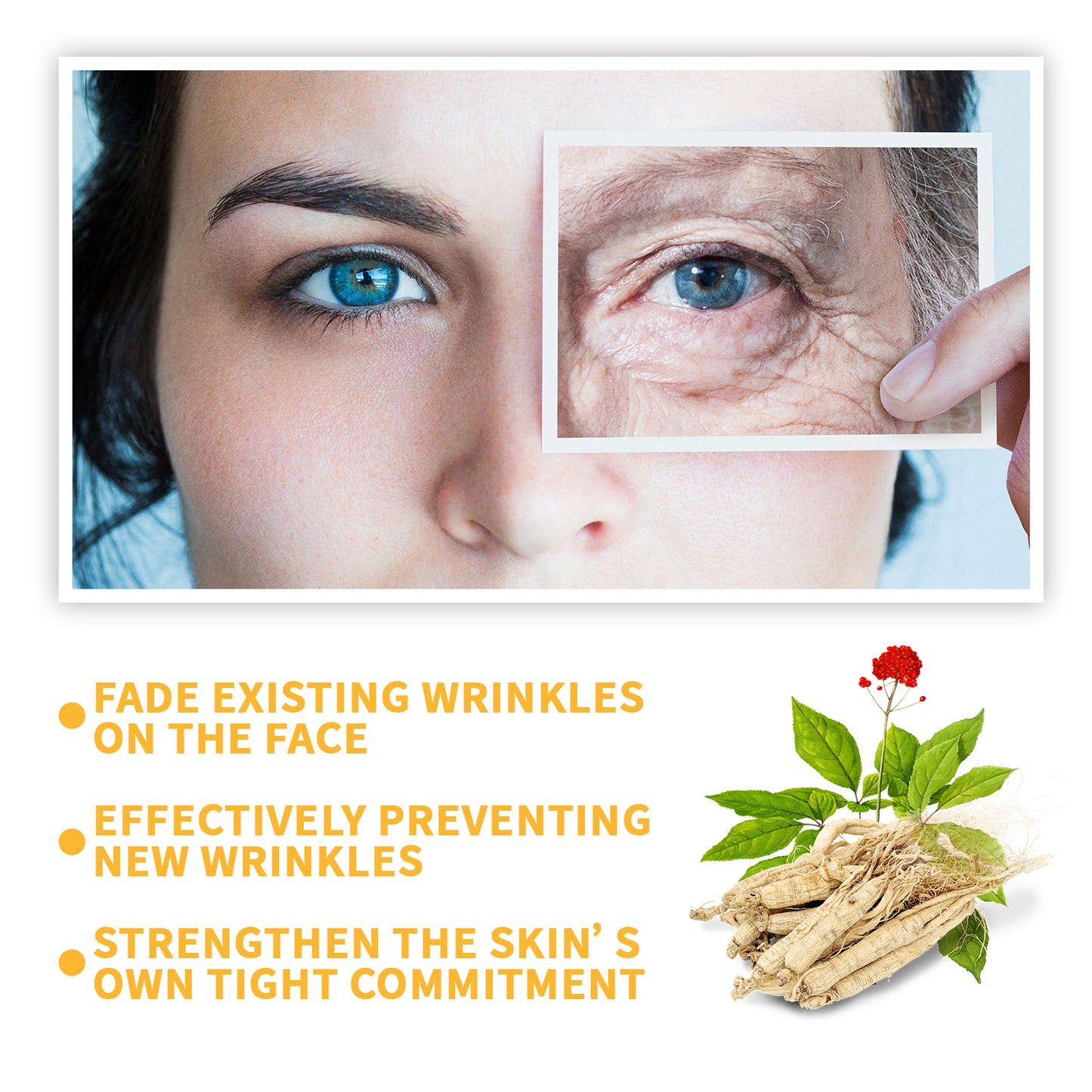 EELHOE Ginseng Essence Facial skin moisturizing eye area delicate elasticity rejuvenating serum