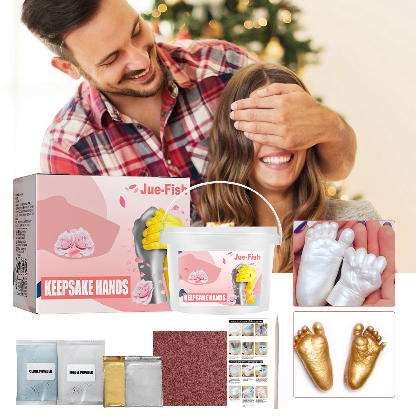 Jue Fish 3D 3D Hand Model DIY Making Clone Powder Print Model Mother's Day Valentine's Day Holiday Gift