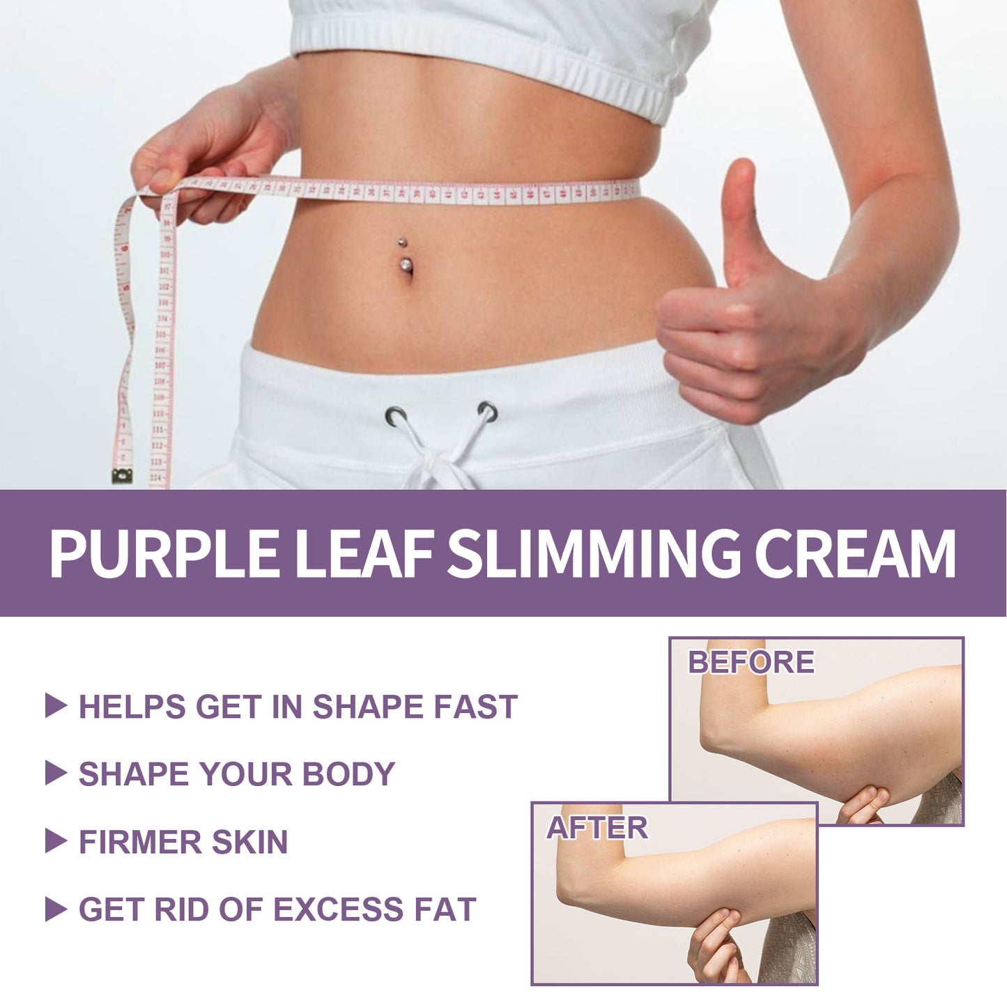 EELHOE Purple Leaf Slimming Cream Body Shaping Firming Skin Slim Waist Curvy Body Slimming Moisturizing Cream