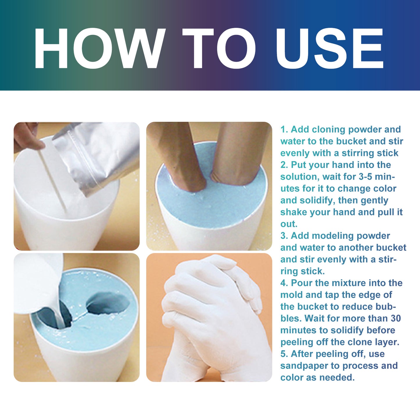 DOWMOO Couple Hand Mask diy Hand Model Homemade Holiday Gift Hand and Foot Print Clay Plaster Souvenir Craft