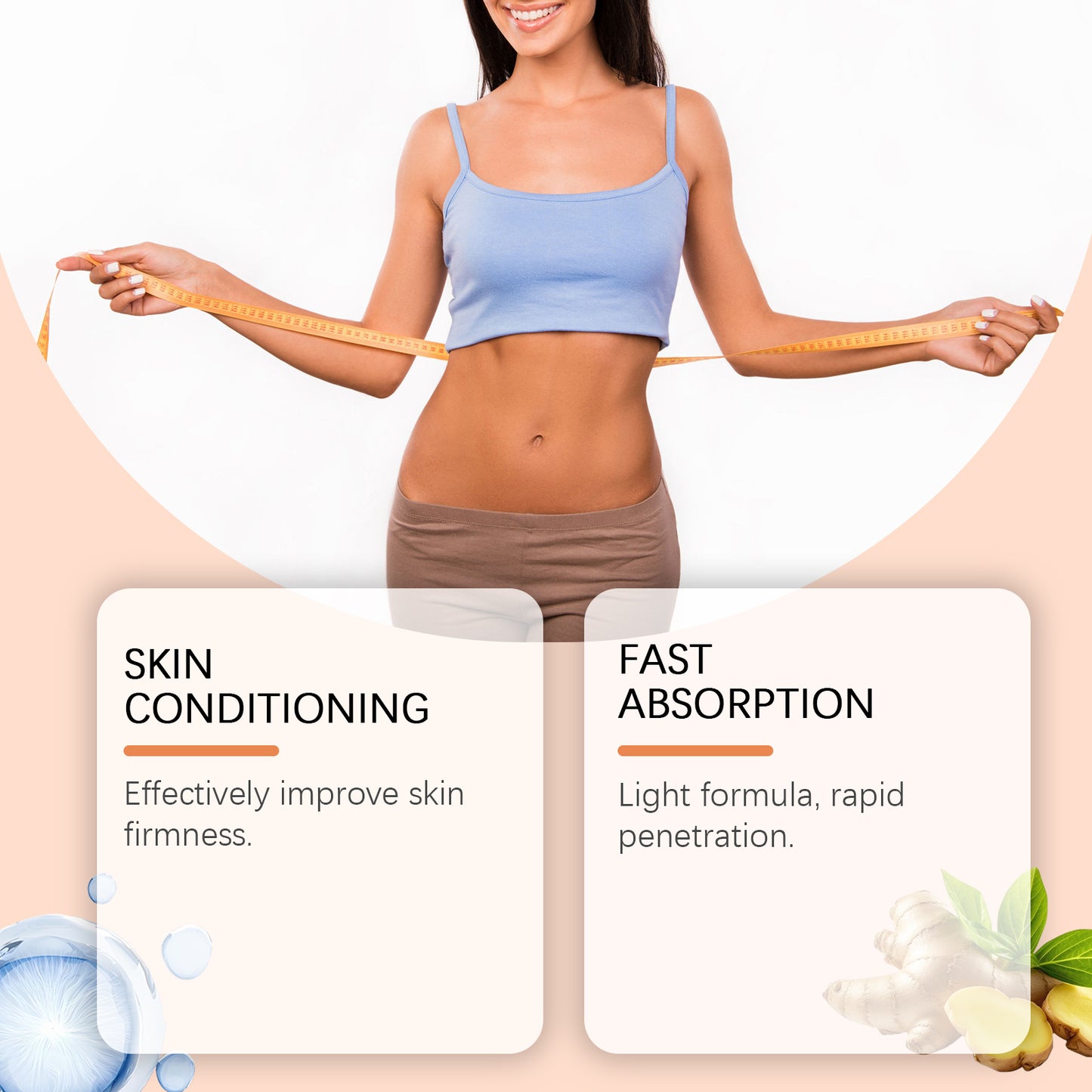 OceAura Ginger Firming Cream Gentle Hydration Moisturizing Improves Skin Texture Firming Skin Elasticity Sweat Care Cream