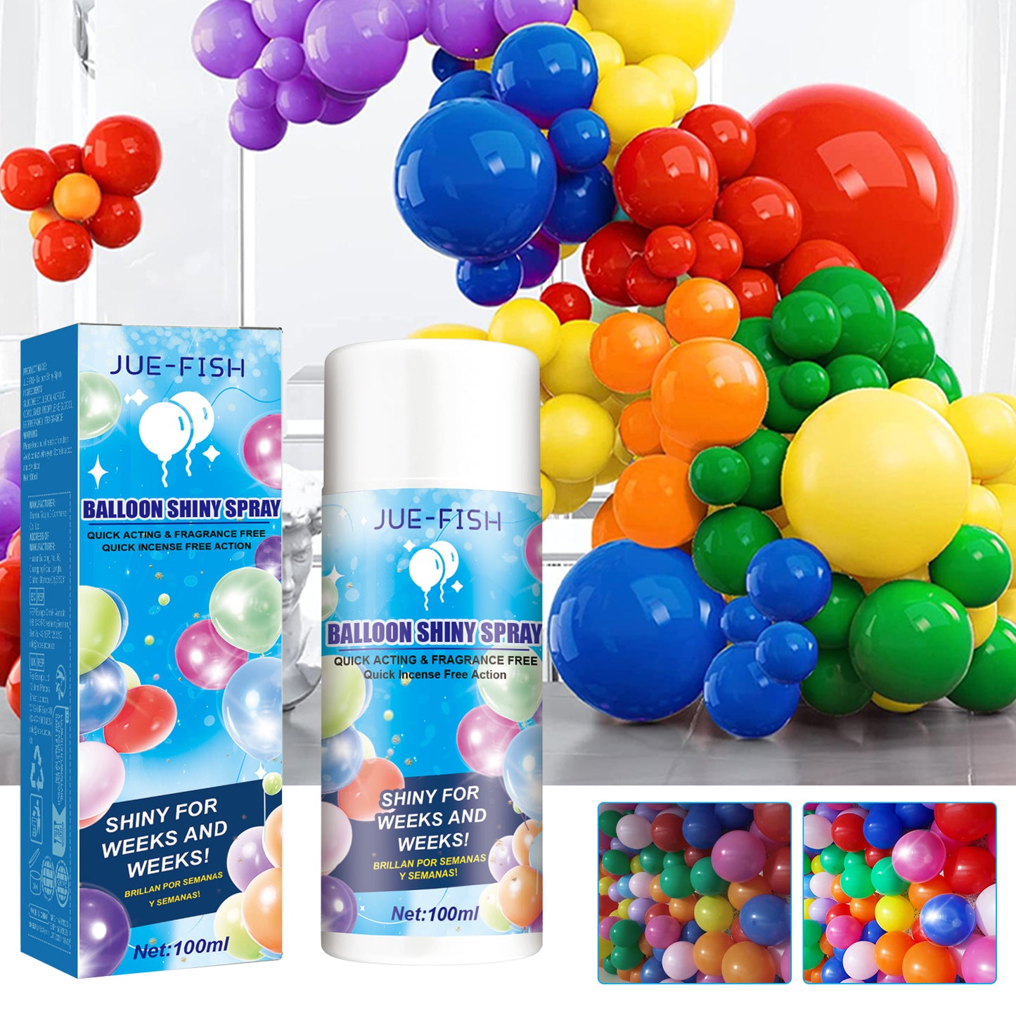 Jue-Fish Aerosol Balloon Spray Balloon surface texture gloss long-lasting non-oxidizing fade spray