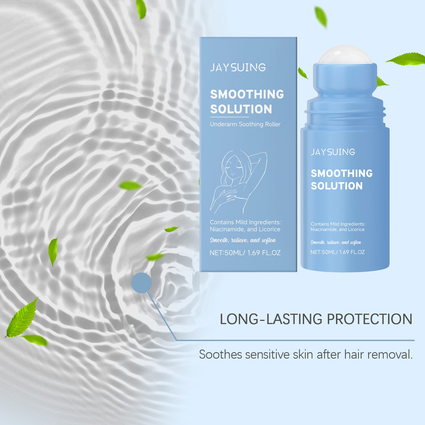 Jaysuing Post-Shave Soothing Roll-On Gentle Cleansing Armpit Moisturizing Soothing Skin Essence