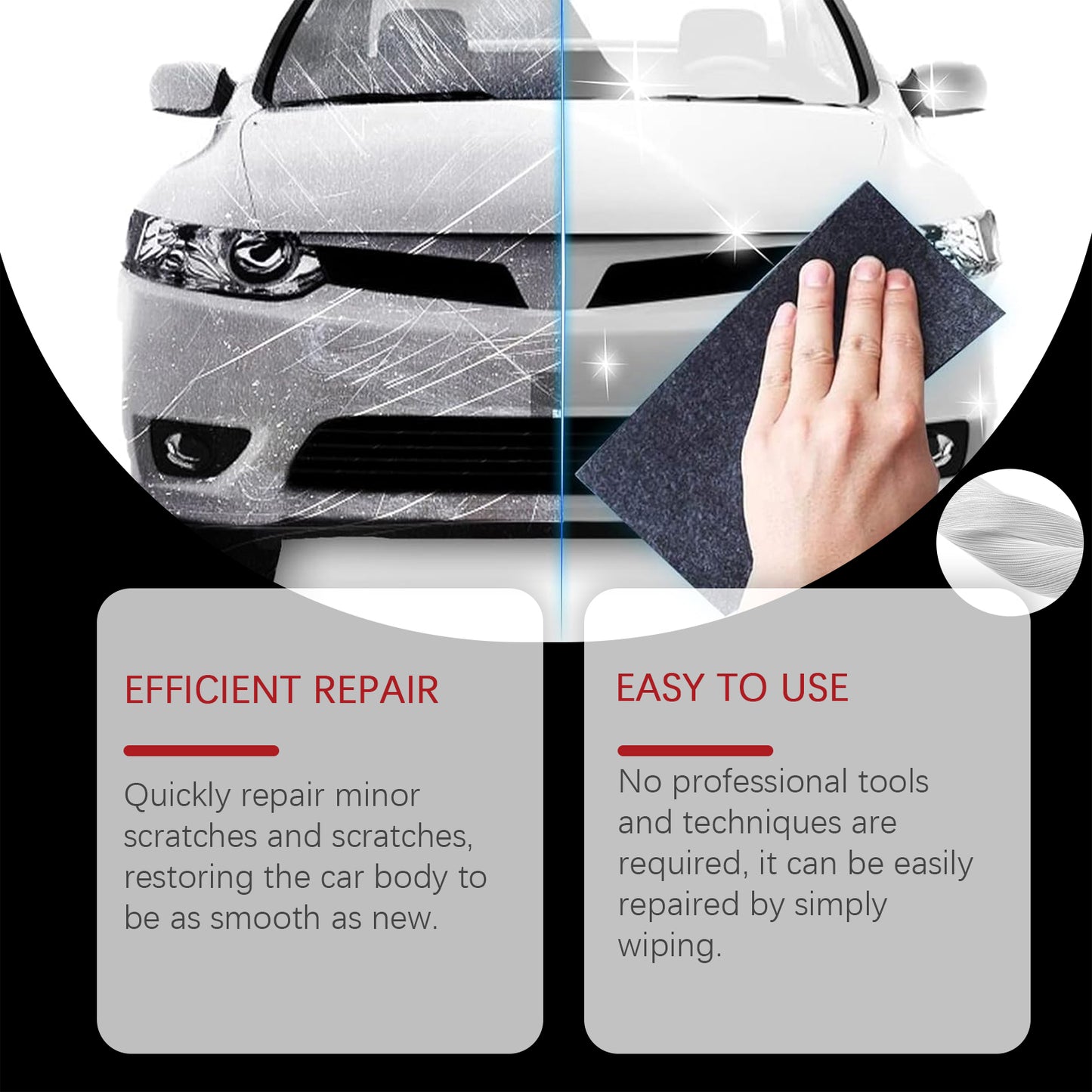 Homonth Car Nano Scratch Polishing Cloth Car Scratch Repair Cloth Quick Scratch Repair Convenient Cloth