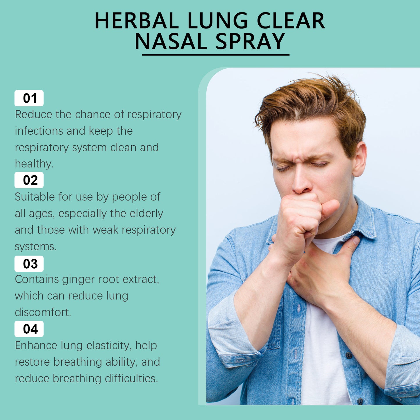 Houkea Herbal Nasal Spray Nose Cleansing Gentle Care Nose Discomfort Daily Refreshing Nasal Spray