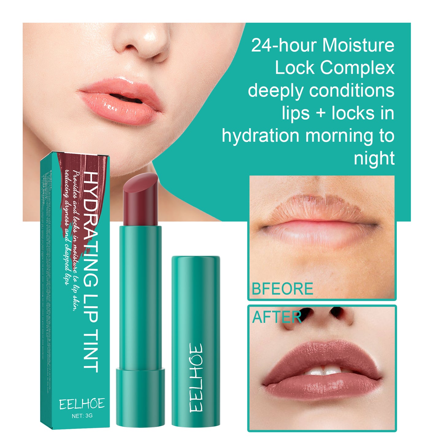 EELHOE Moisturizing Lip Care Lip Gloss Reduce Lip Lines, Dryness, and Dead Skin, Moisturize, Plump, and Full Lips Lip Gloss