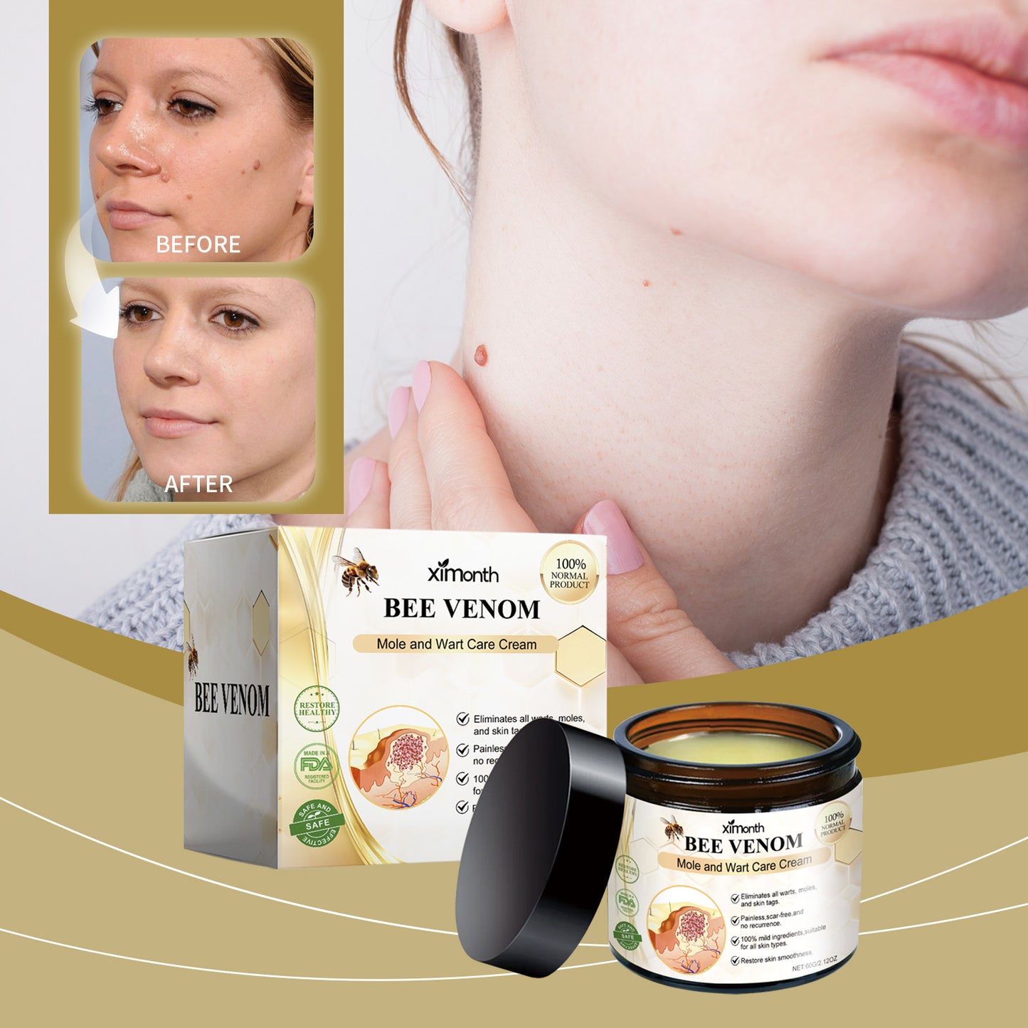 Ximonth Keyou Mole Cream Gentle Cleansing Skin Smooth Skin Moisturizing Repair Skin Care Cream