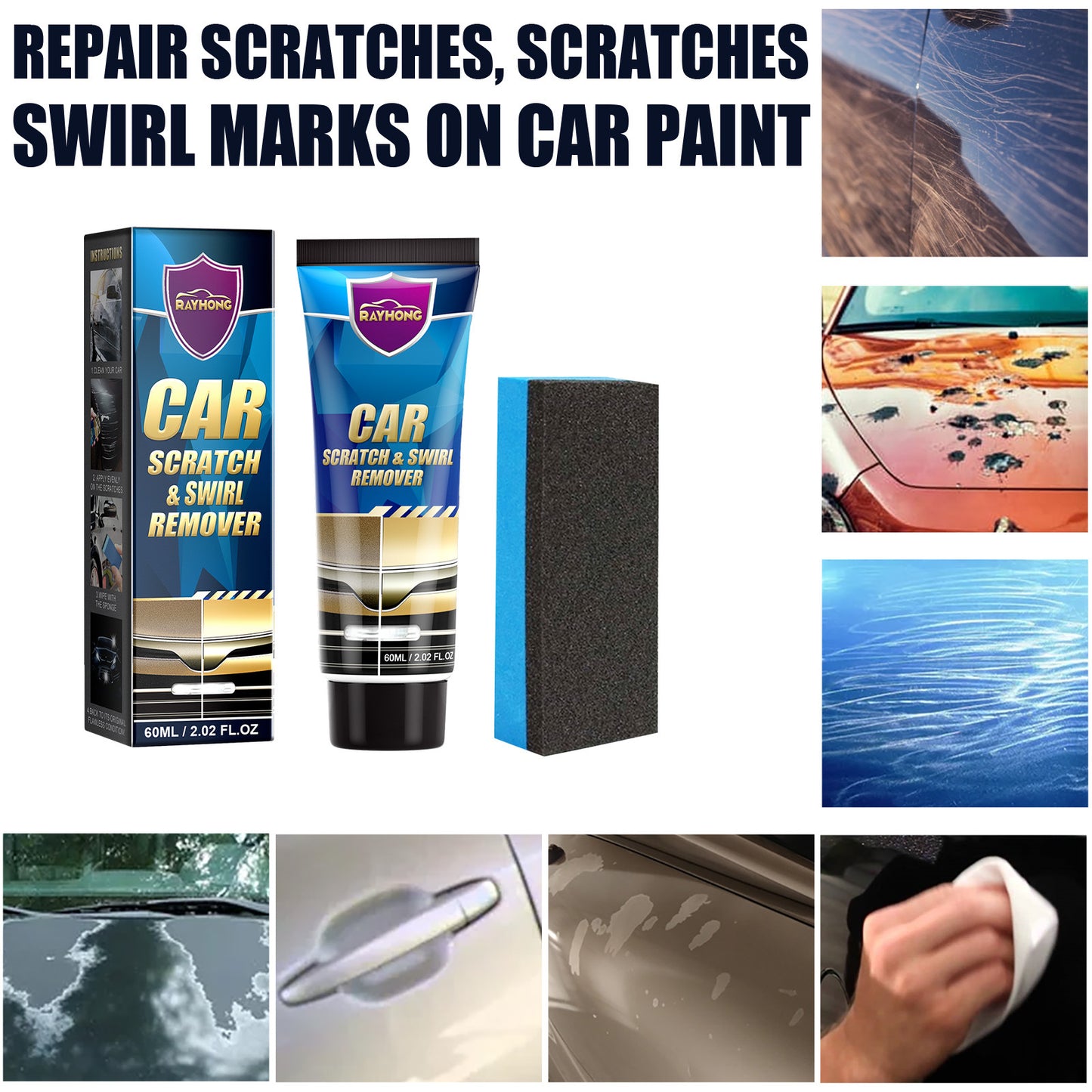Rayhong Car Scratch Repair Paste Car Maintenance Refurbishment Paint Scratch Polishing Repair Paste