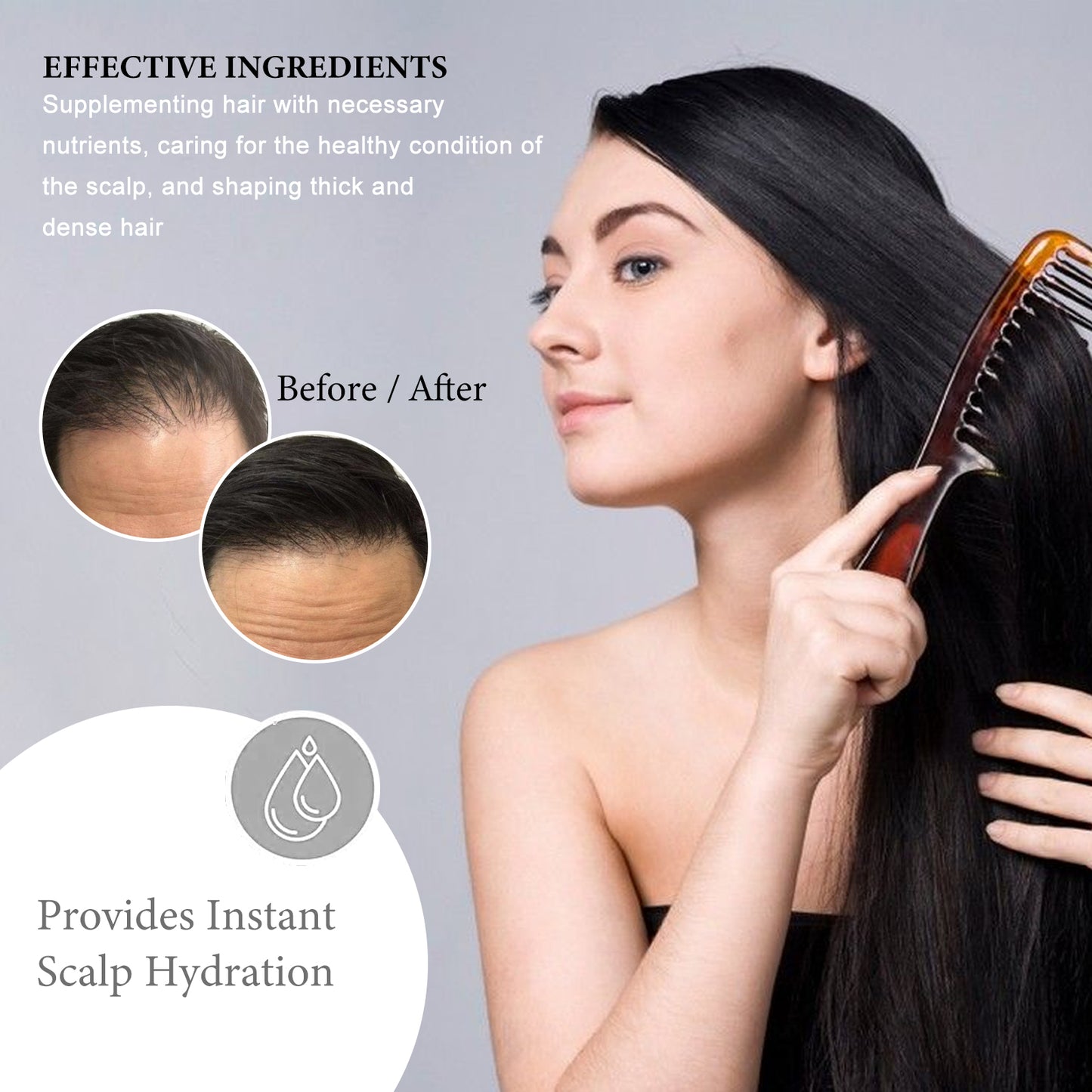 OUHOE Biotin Hair Thickening Spray Nourishing Hair Roots Repairing Dry and Frizzy Hair Anti-Hair Loss Thickening Spray