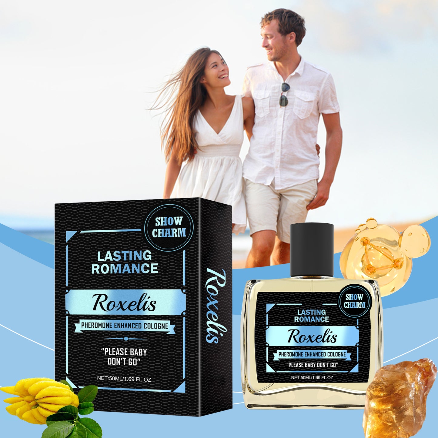 Roxelis Men's Cologne Portable Natural Fresh Non-Pungent Charm Bonus Gentle Fragrance Men's Eau de Toilette