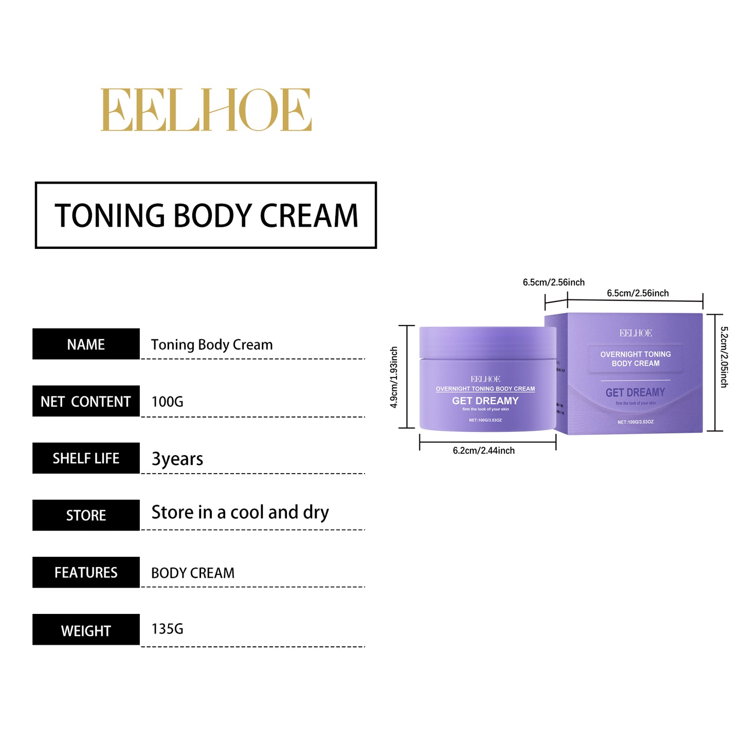 EELHOE Body Care Cream Firming and Moisturizing Skin Body Line Elasticity Daily Massage Care Cream