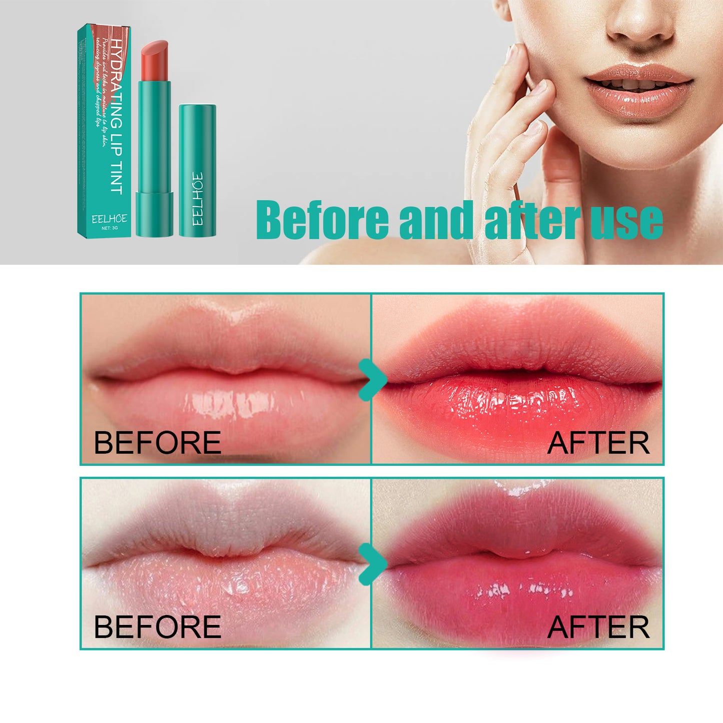 EELHOE Moisturizing Lip Care Lip Gloss Reduce Lip Lines, Dryness, and Dead Skin, Moisturize, Plump, and Full Lips Lip Gloss