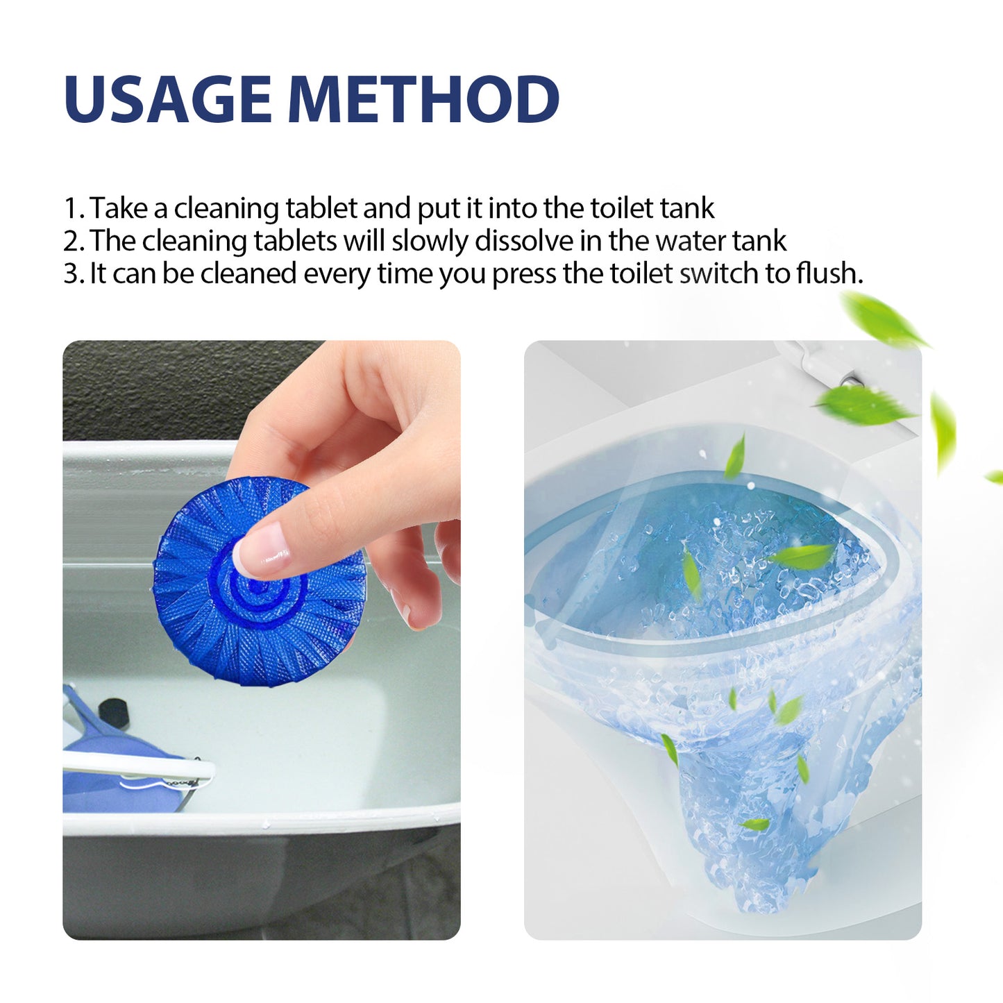 Jue-Fish Toilet Cleaning Plate Household Toilet Cleaner Descaling Deodorizing Stain Removal Fresh Scent Toilet Cleaning Tablets