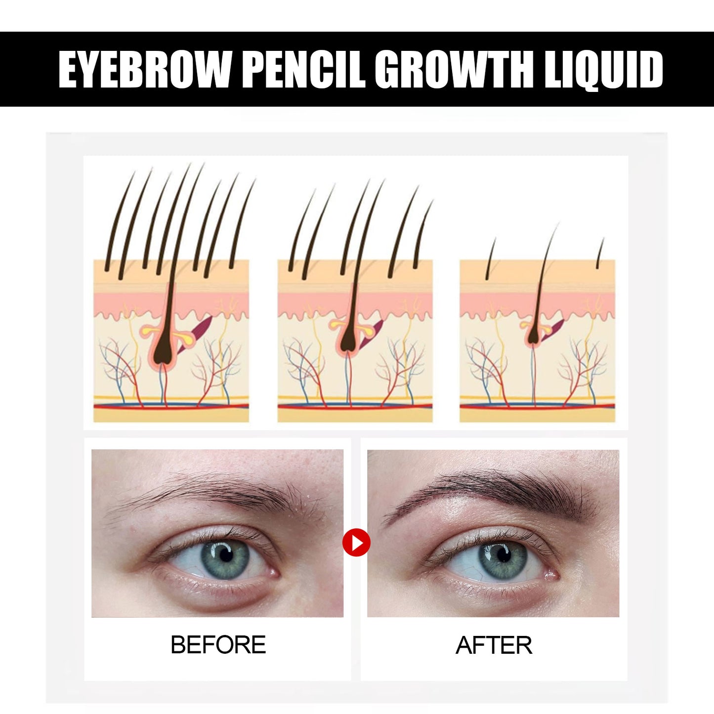 EELHOE Eyebrow Liquid Eyebrows Dark and Dense Natural Essential Oil Liquid Dense Eyebrow Repair Gentle Moisturizing Care Solution