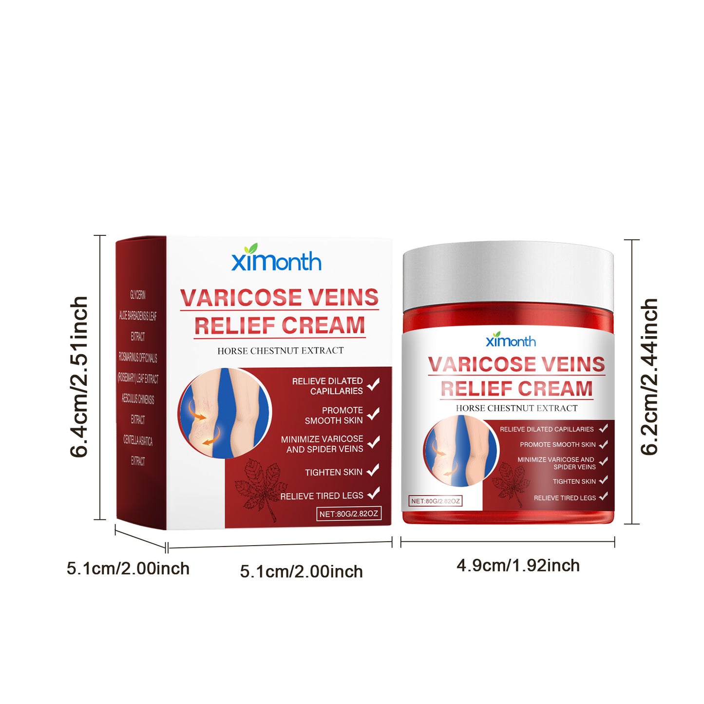 Ximonth Vein Repair Cream Leg Massage Relieve Leg Swelling Earthworm Leg Skin Body Massage Cream