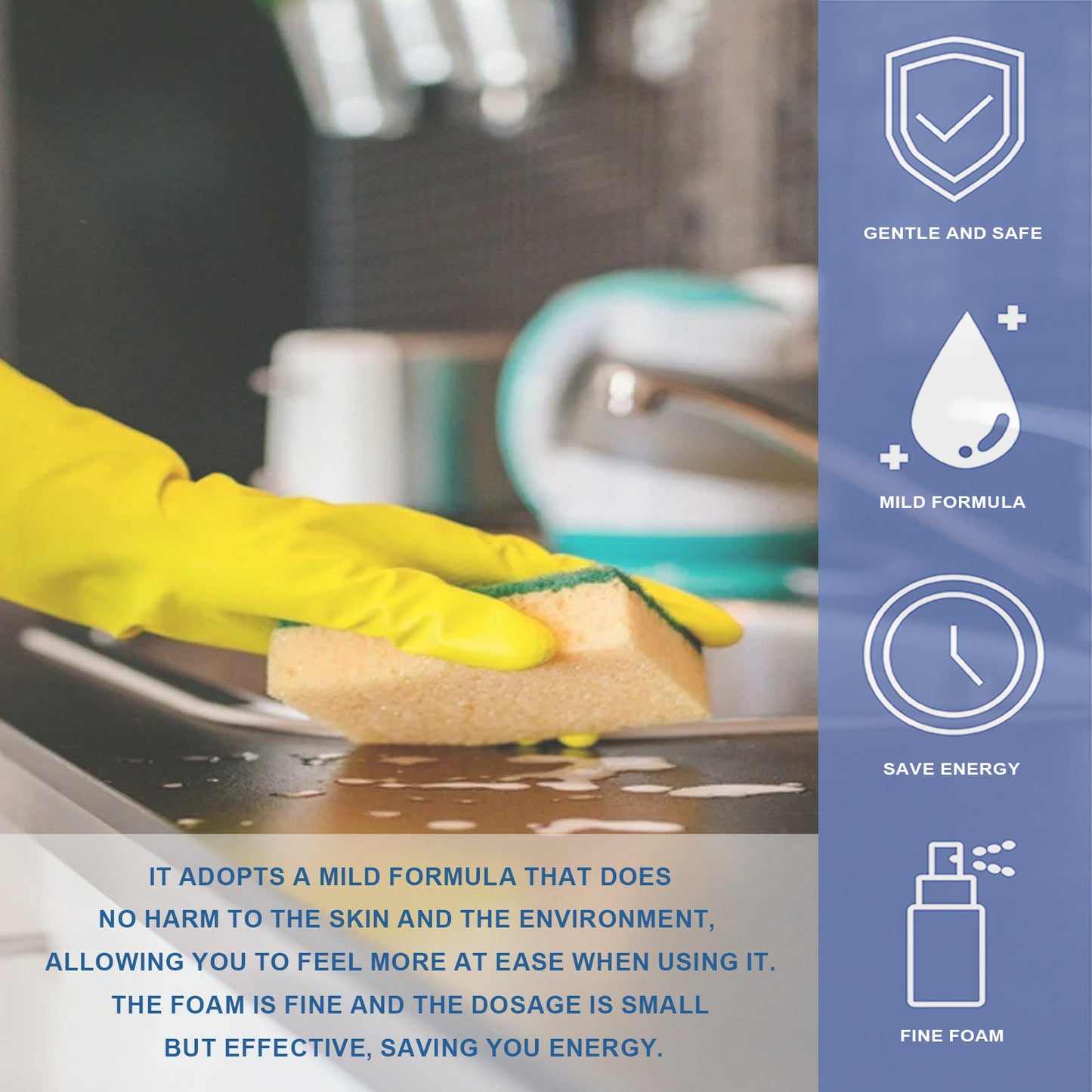 Jakehoe Multi-purpose Foam Cleaner Gentle Stain Remover Kitchen Stove Cookware Multi-Surface Foam Cleaner