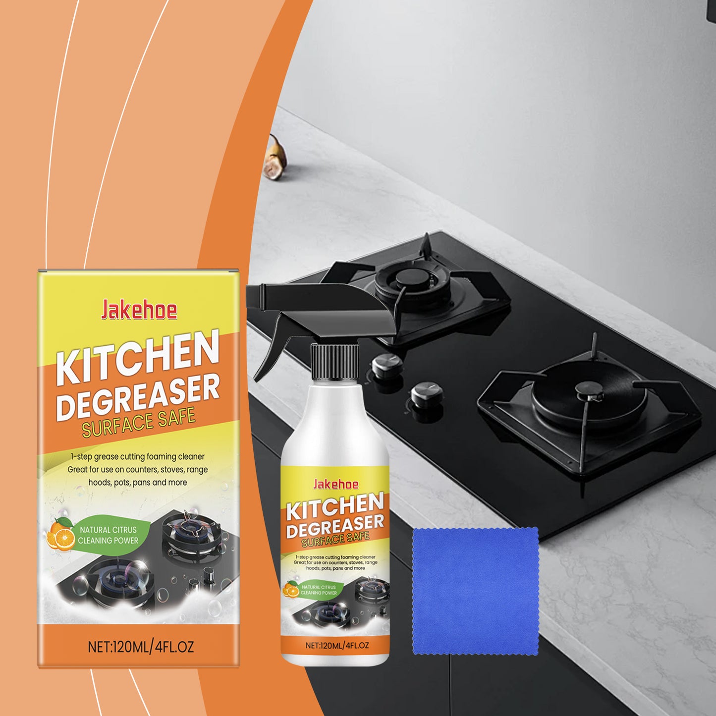 Jakehoe Kitchen Heavy Oil Stain Foam Cleaner Household Heavy Grease Stain Remover for Kitchenware and Home Appliances