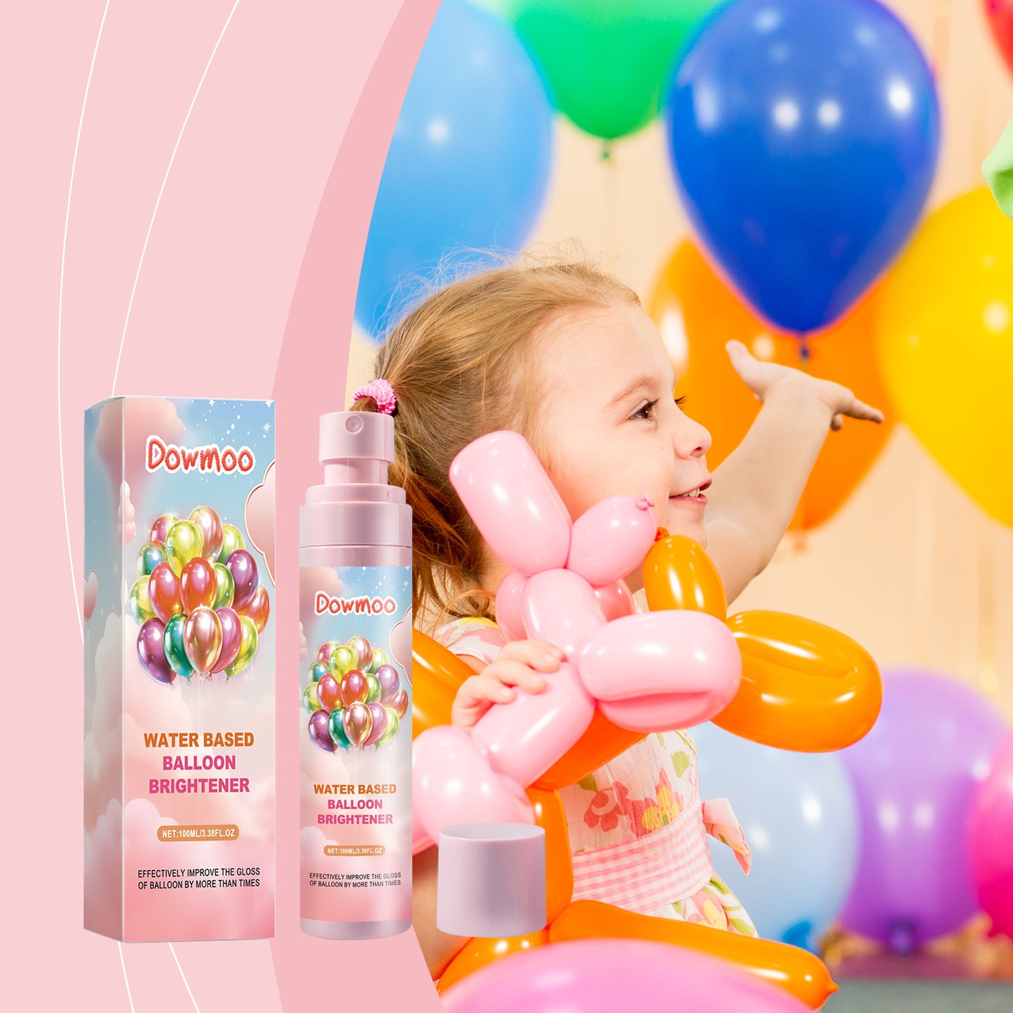 Dowmoo Balloon Brightener Scene Balloon Decoration Appearance Enhancement Glossy Long-lasting Portable Brightening Agent