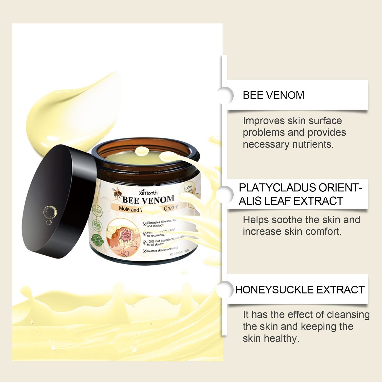 Ximonth Keyou Mole Cream Gentle Cleansing Skin Smooth Skin Moisturizing Repair Skin Care Cream