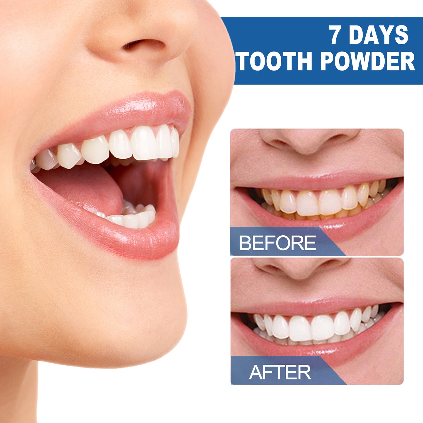 OUHOE Teeth Whitening Cleaning Powder Teeth Whitening Stain Removal Freshening Oral Teeth Cleaning Powder