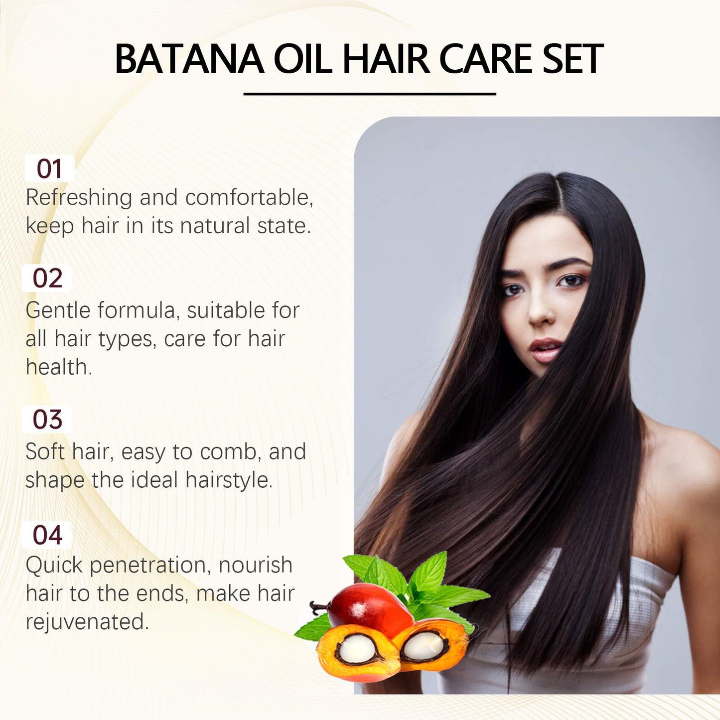 EELHOE Batahna Oil Volumizing Hair Care Set Repair frizzy hair texture, nourish hair, smooth hair care