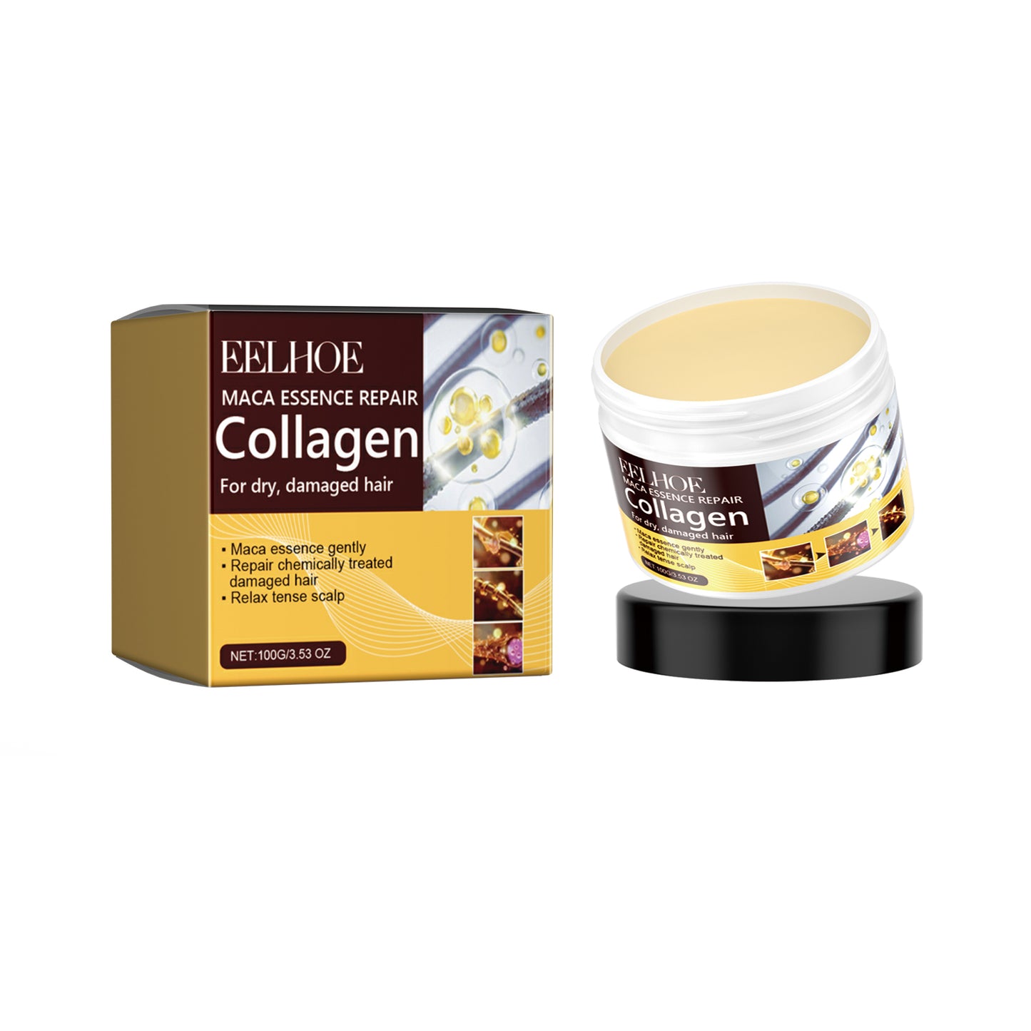 EELHOE Collagen Repair Hair Mask Repair dry, frizzy, tangled hair with a strong moisturizing and smoothing hair mask