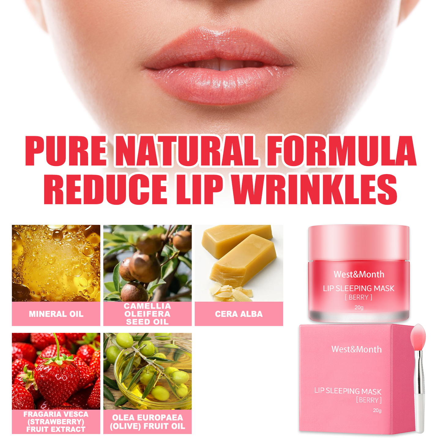 West&Month Jelly Lip Mask Moisturizing and hydrating lip wrinkle reduction nourishing lip skin sleeping jelly lip mask