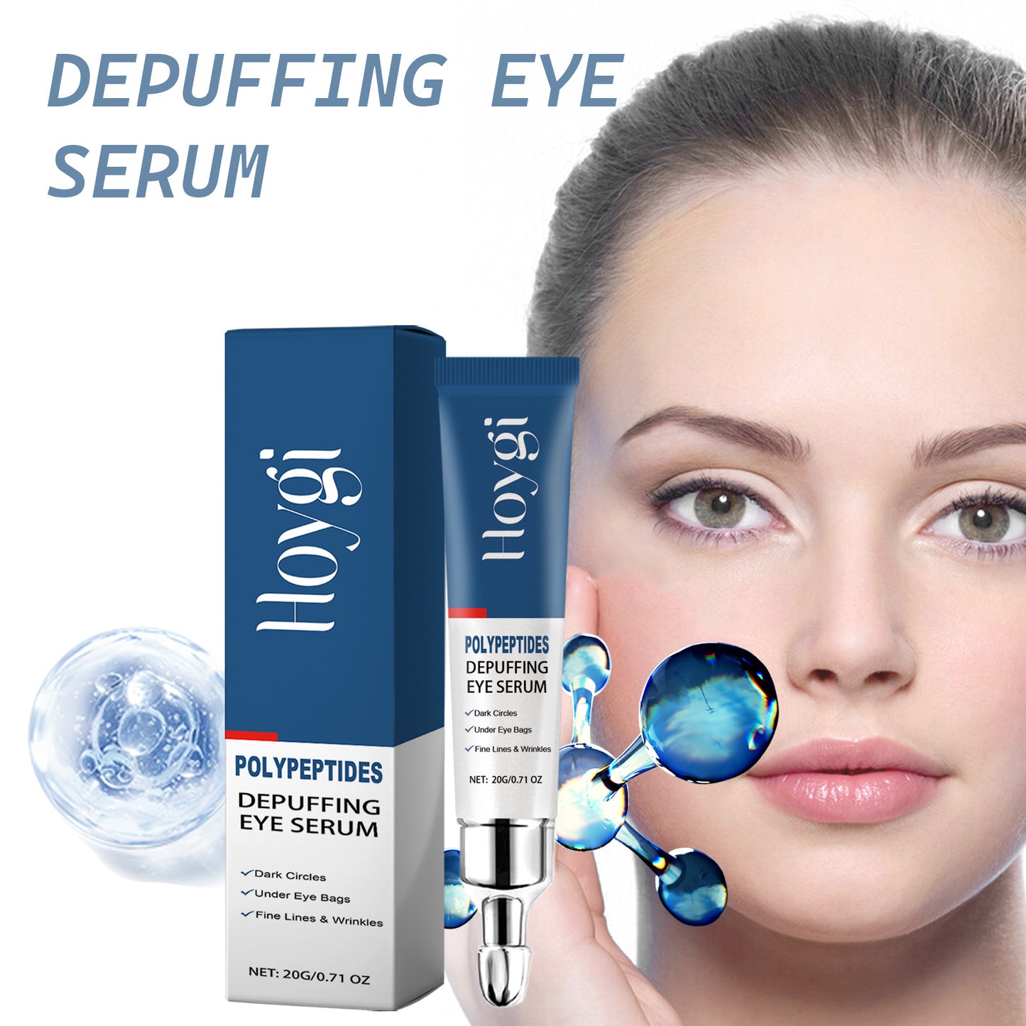 Hoygi Eye essence Reduce Dark Circles, Moisturize, Smooth, and Firm Eye Area Skin, Hydrating and Nourishing Eye Serum