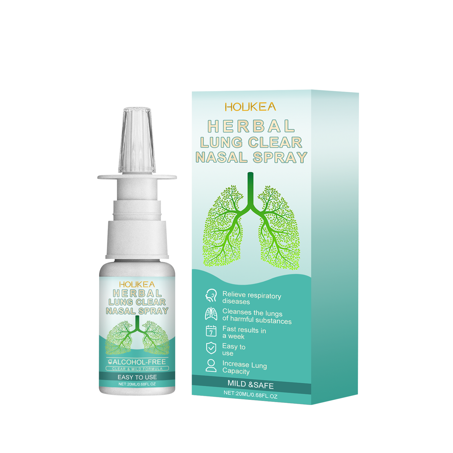 Houkea Herbal Nasal Spray Nose Cleansing Gentle Care Nose Discomfort Daily Refreshing Nasal Spray