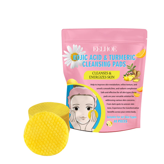 EELHOE Turmeric Kojic Acid Cleansing Pad Gentle cleansing skincare reduces acne, brightens the face, and refines pores