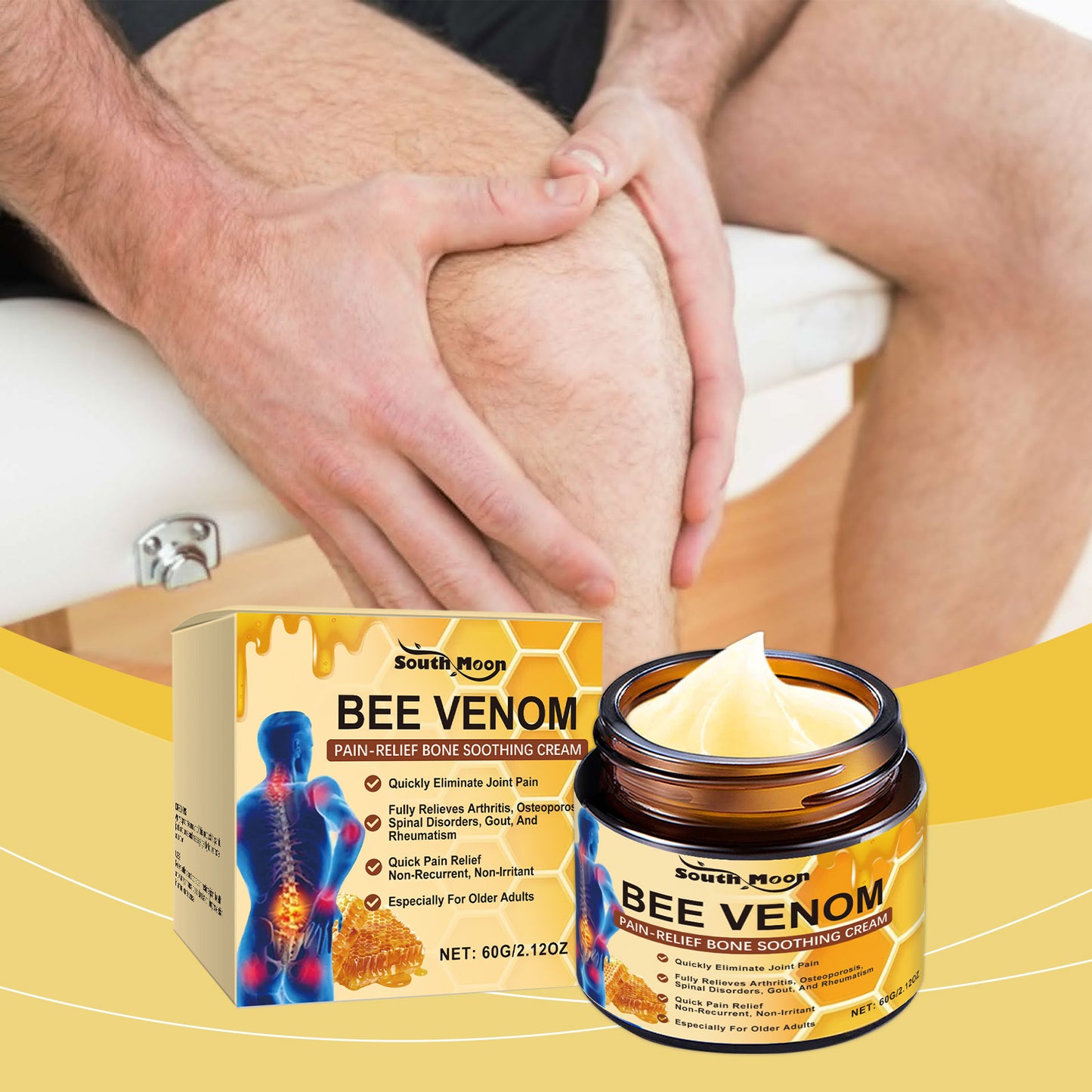 South Moon Bee Venom Joint Repair Cream Portable massage external application care cream for relieving joint discomfort