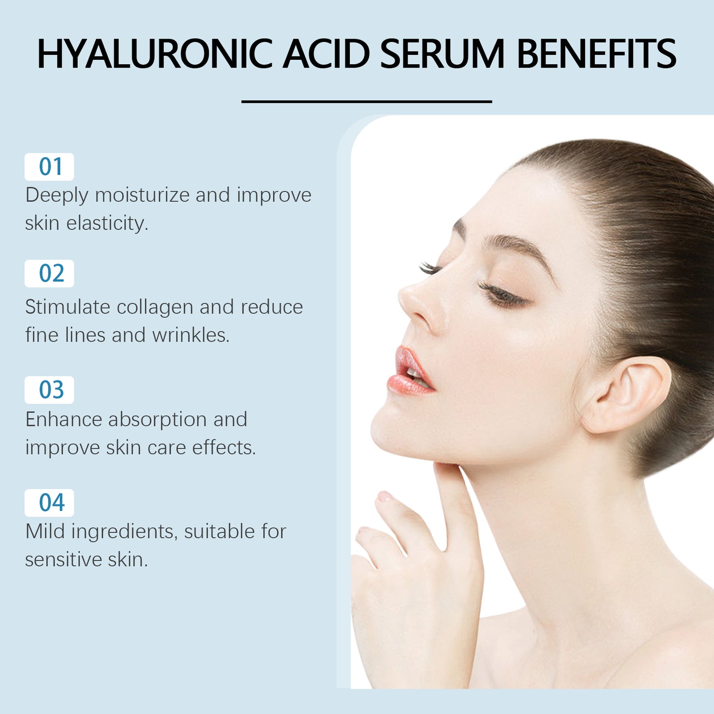 Hoygi Hyaluronic Acid Roller Serum Facial skin radiance improvement pore hydration