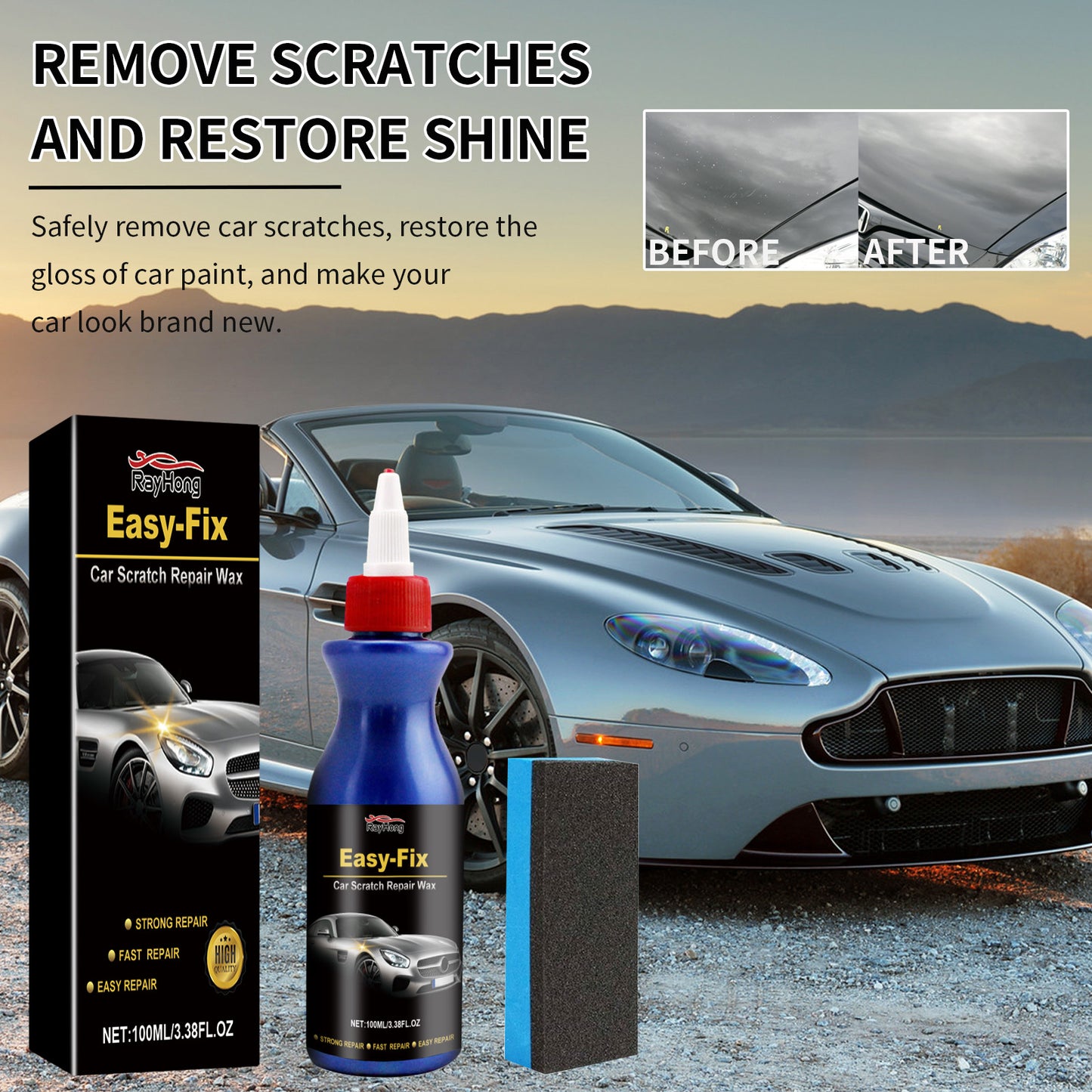 Rayhong Car Scratch Repair Wax Car Paint Scratch Repair Abrasive Polishing Coating Paint Maintenance