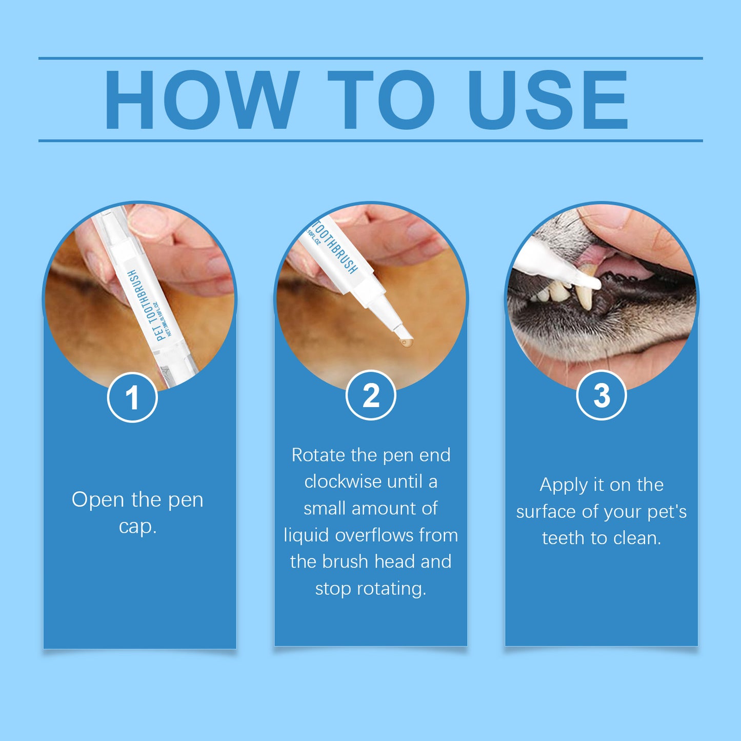 Yegbong New Pet Toothbrush Gentle Care Fresh Breath Oral Cleaning Odor Pet Dental Cleaning Pen