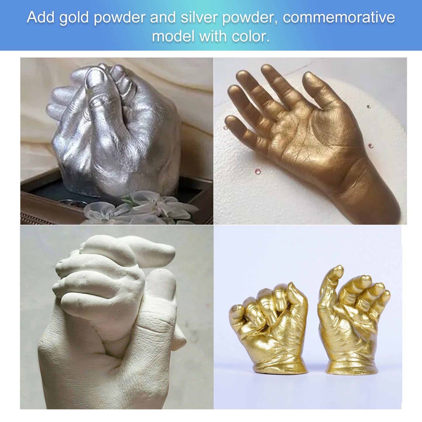 Dowmoo 3D Handmade Commemorative Model Couple's Holiday DIY Crafts 3D Hand and Foot Plaster Gift