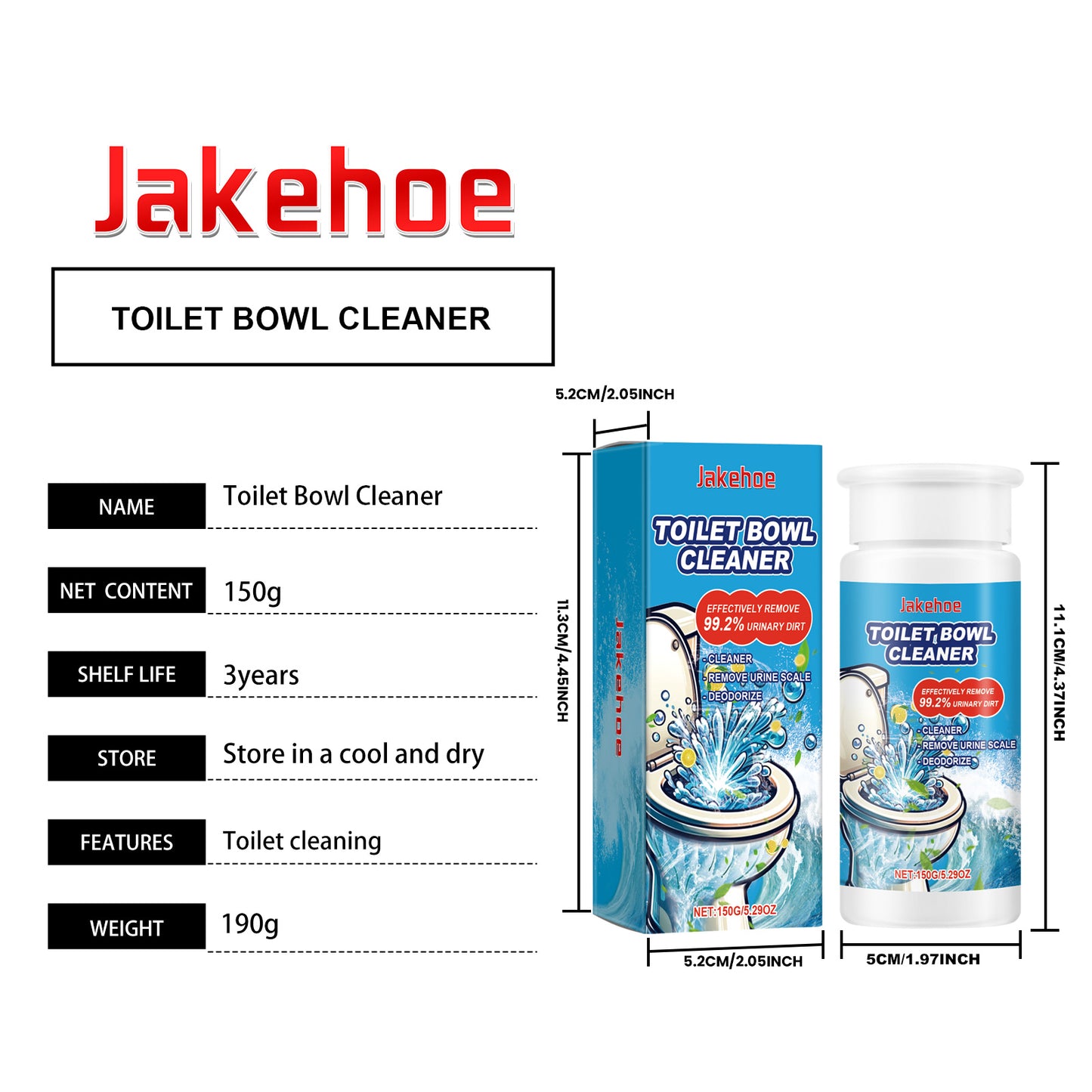 Jakehoe Splashing Foam Toilet Cleaner Toilet Bathroom Stain Removal Deodorizing Foam Cleaner