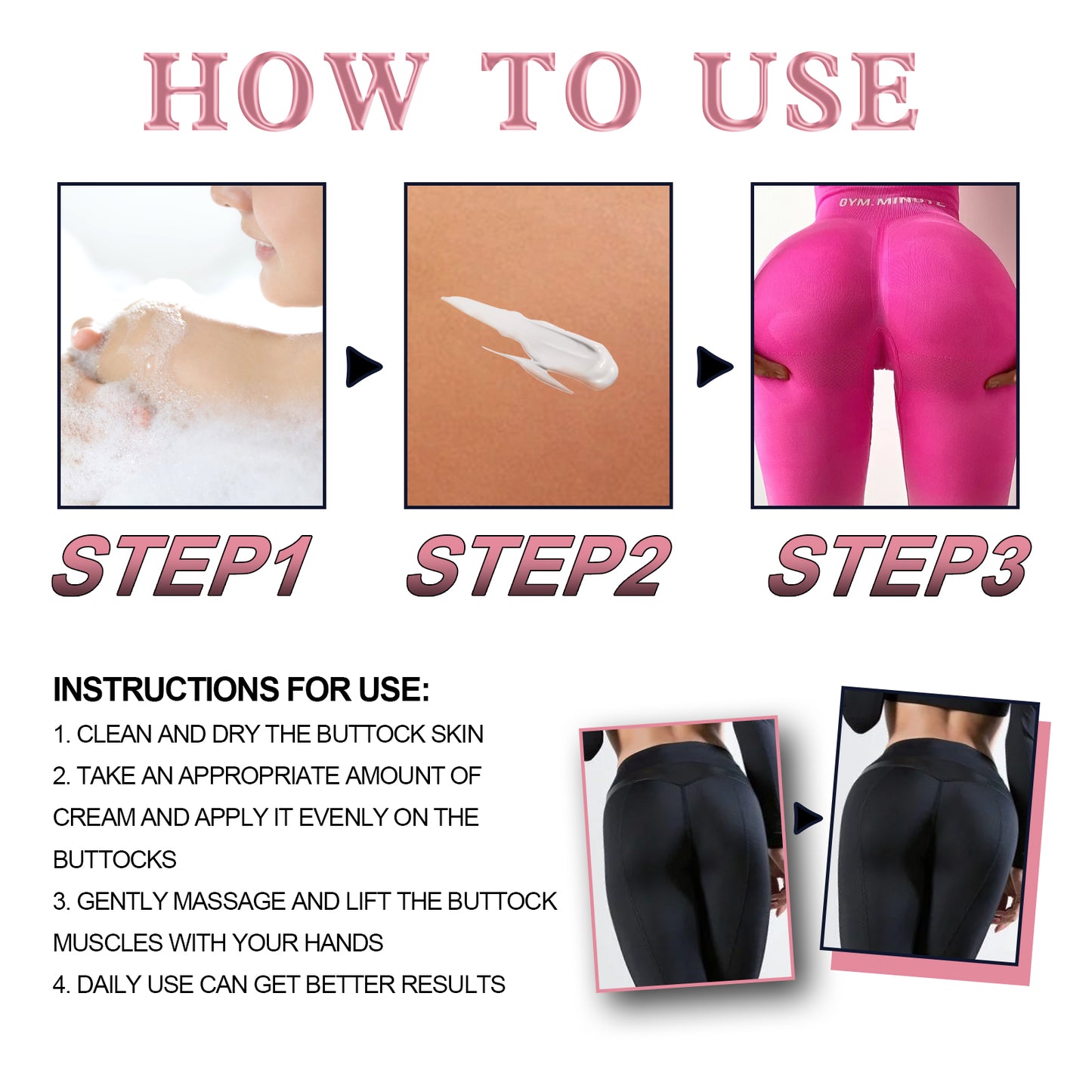 EELHOE Hip Plumping Cream Hip Massage Firming Skin Plumping Butt Lifting Peach Butt Shaping Care Cream