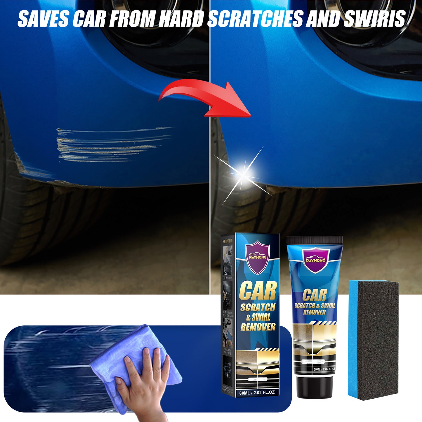 Rayhong Car Scratch Repair Paste Car Maintenance Refurbishment Paint Scratch Polishing Repair Paste
